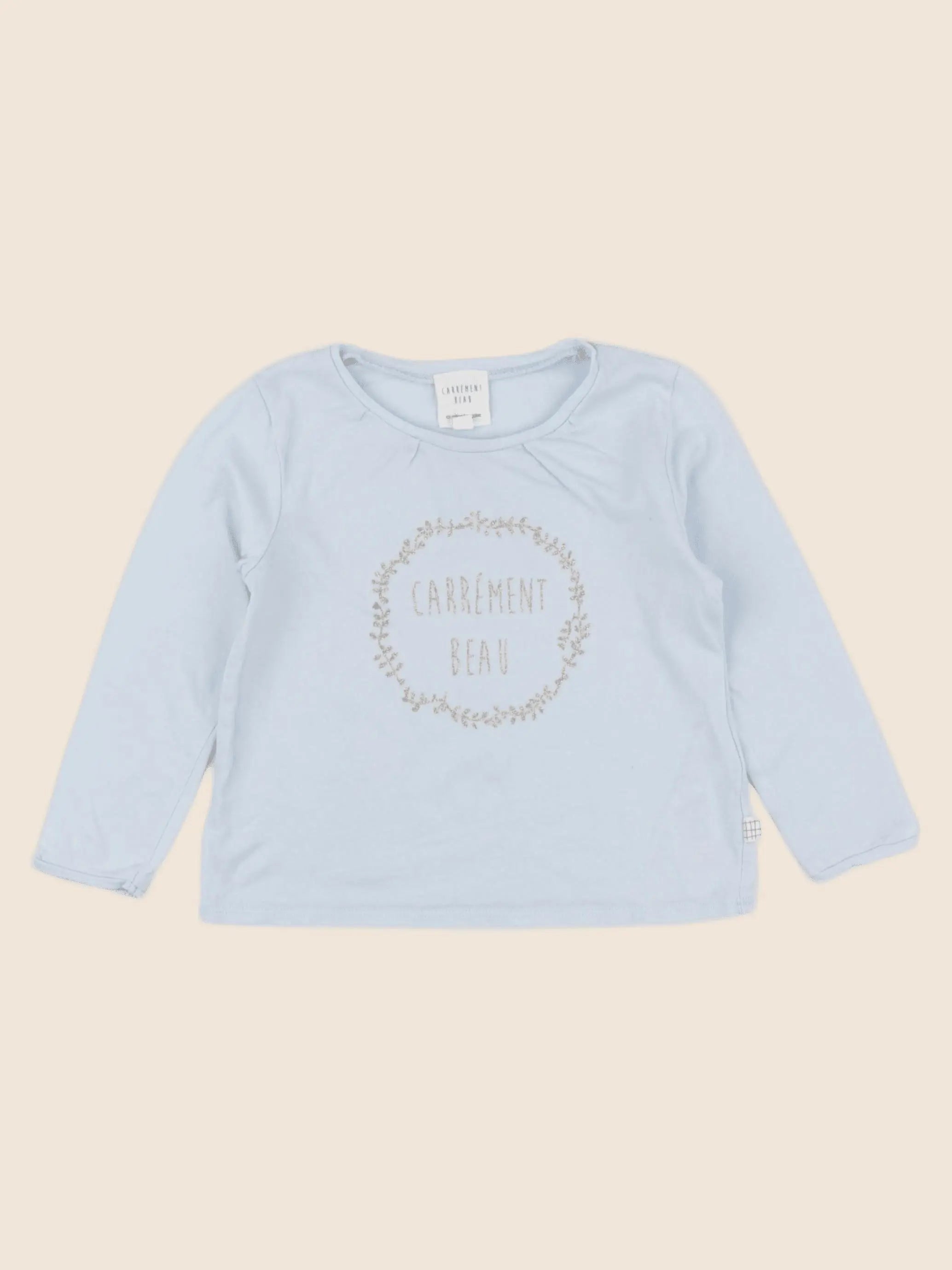 Carrément Beau - tee-shirt bleu, or - 2 ans