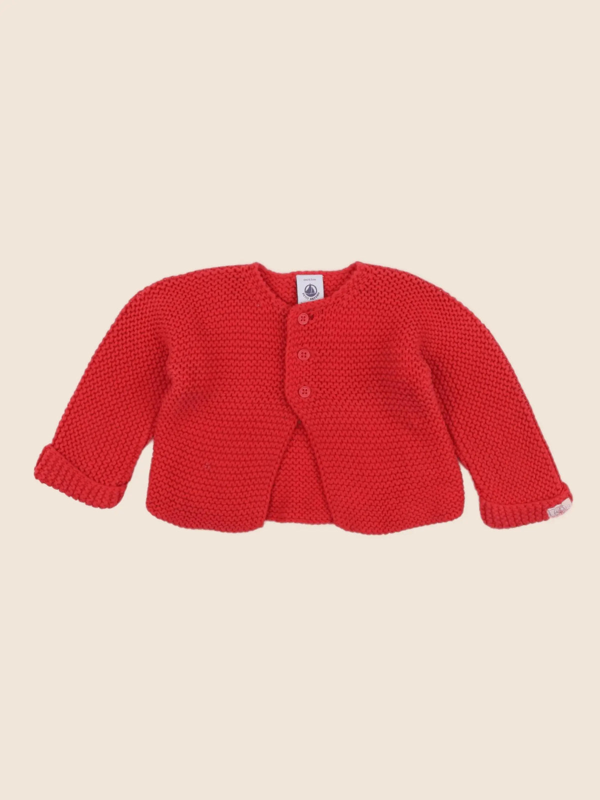 Petit Bateau - gilet rouge - 6 mois