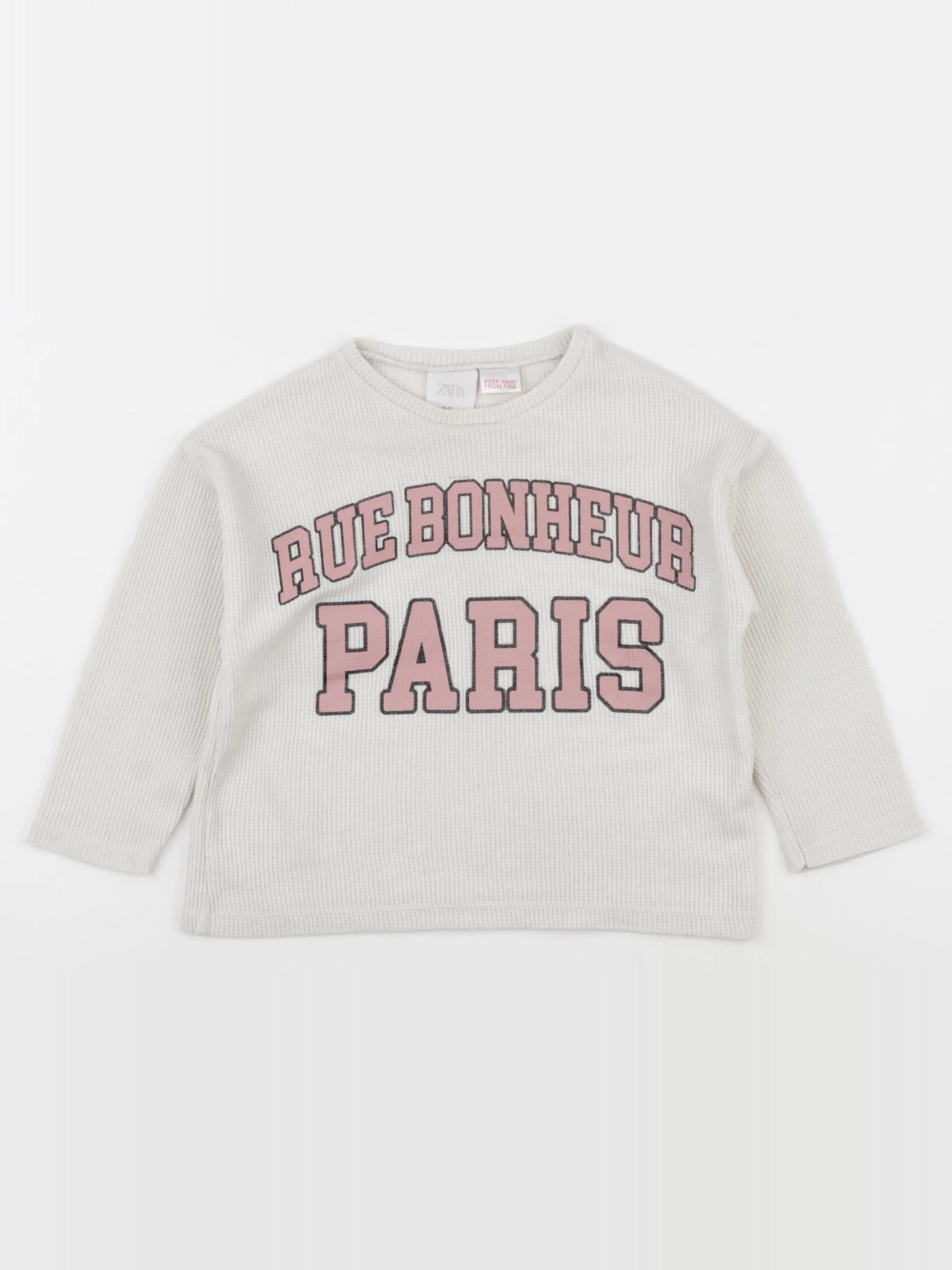 Zara - tee-shirt beige - 2/3 ans