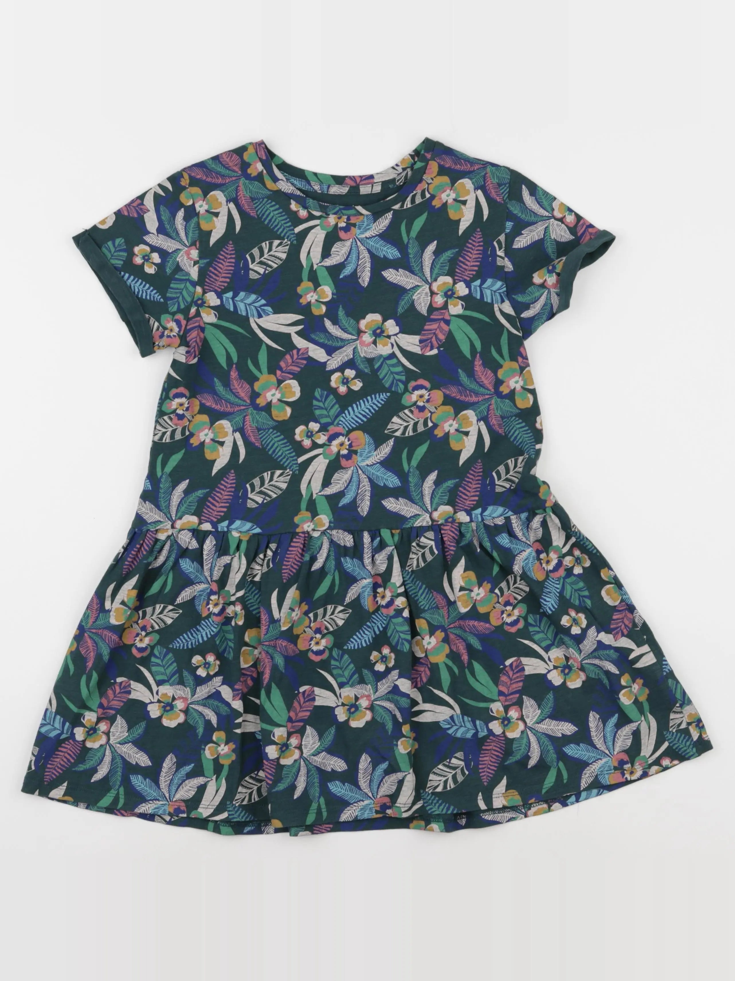 Vertbaudet - robe vert - 8 ans