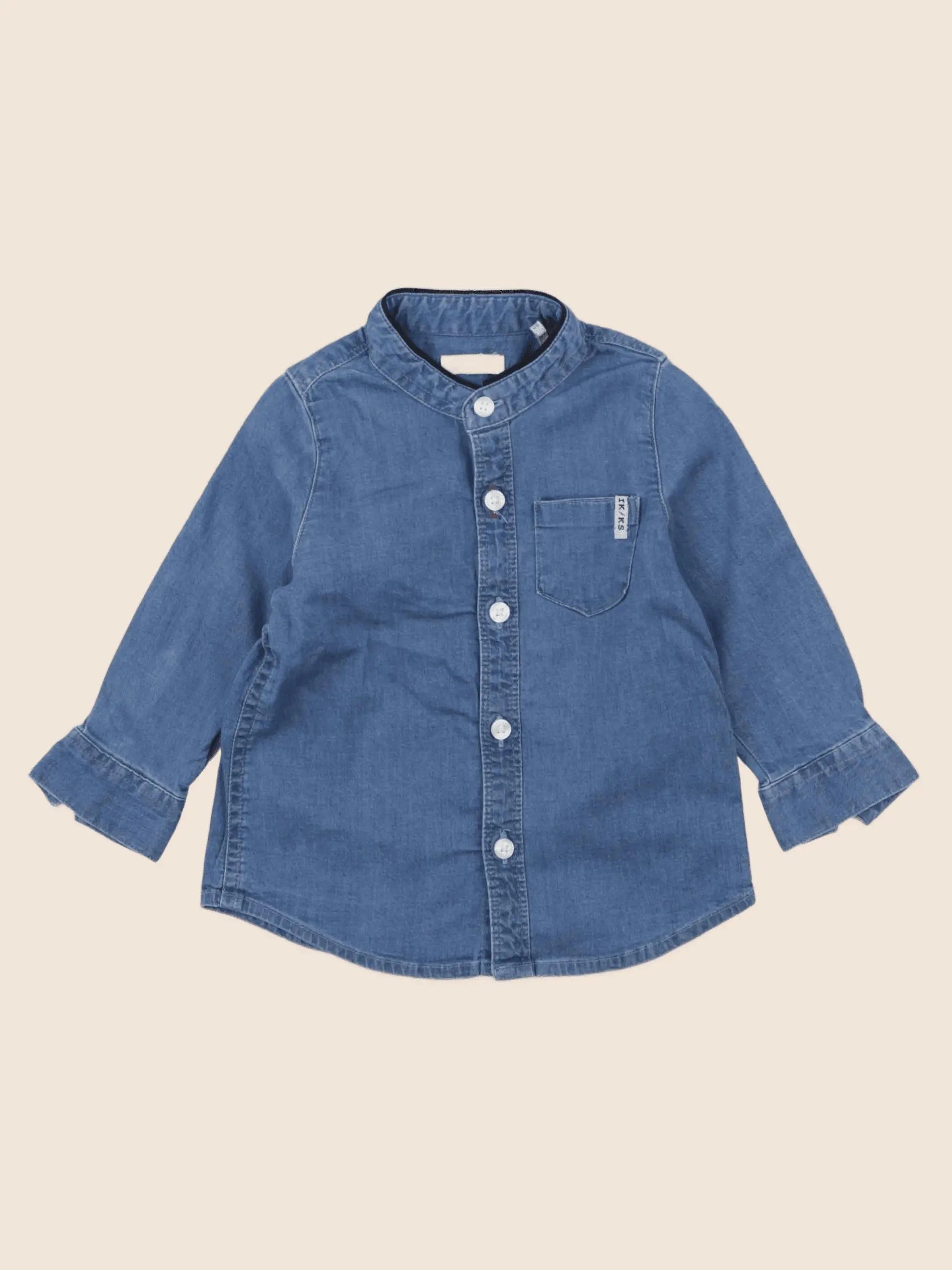 IKKS - chemise imprimé au dos bleu - 6 mois