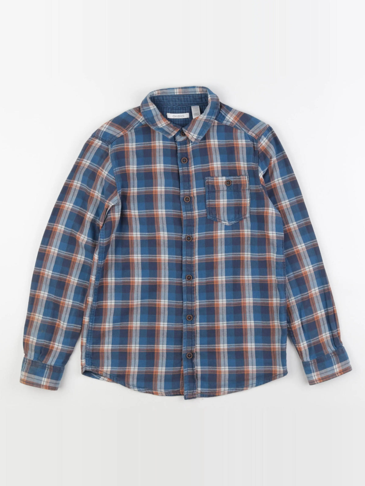 Okaidi - chemise bleu, orange - 10 ans