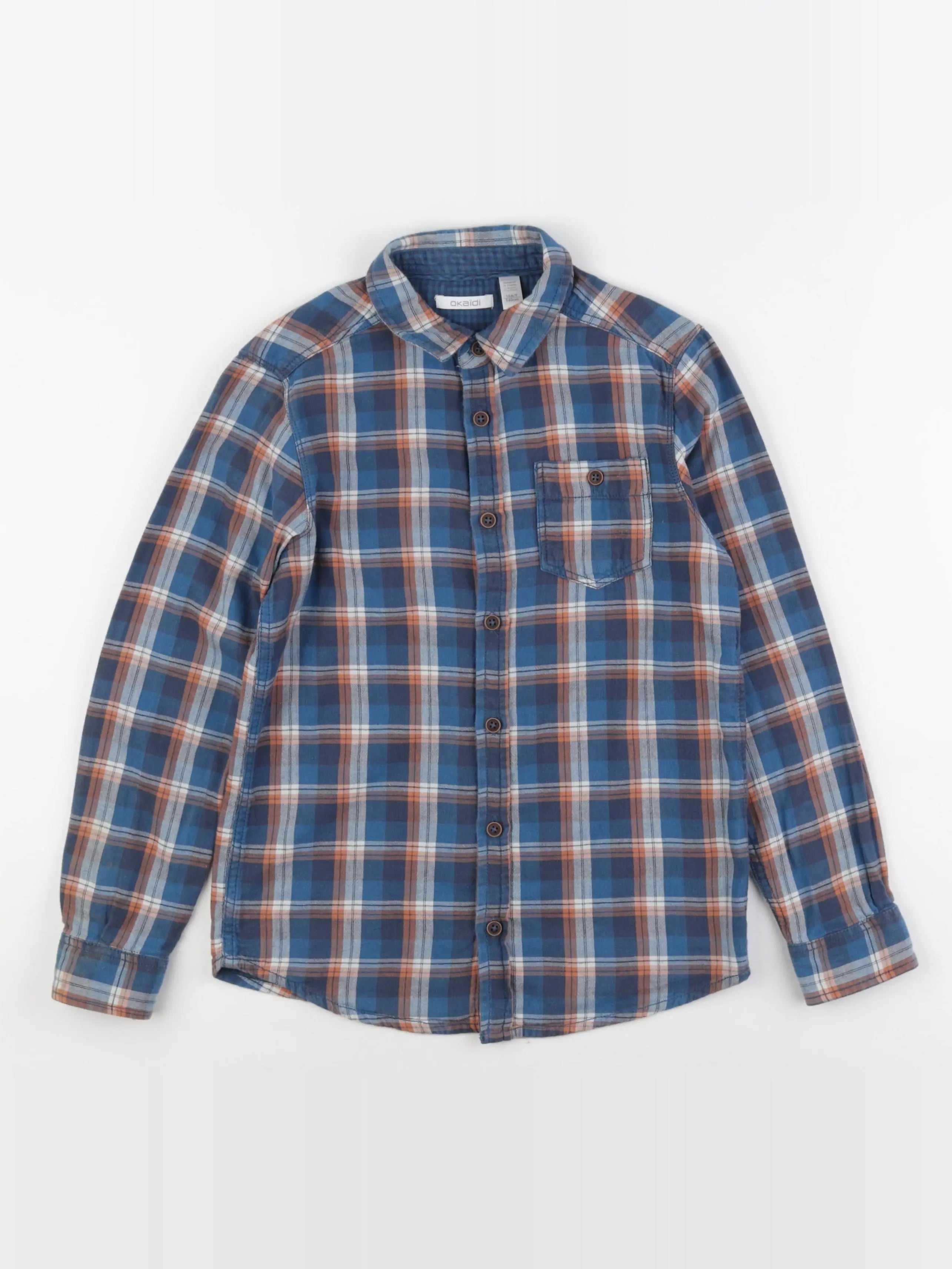 Okaidi - chemise bleu, orange - 10 ans