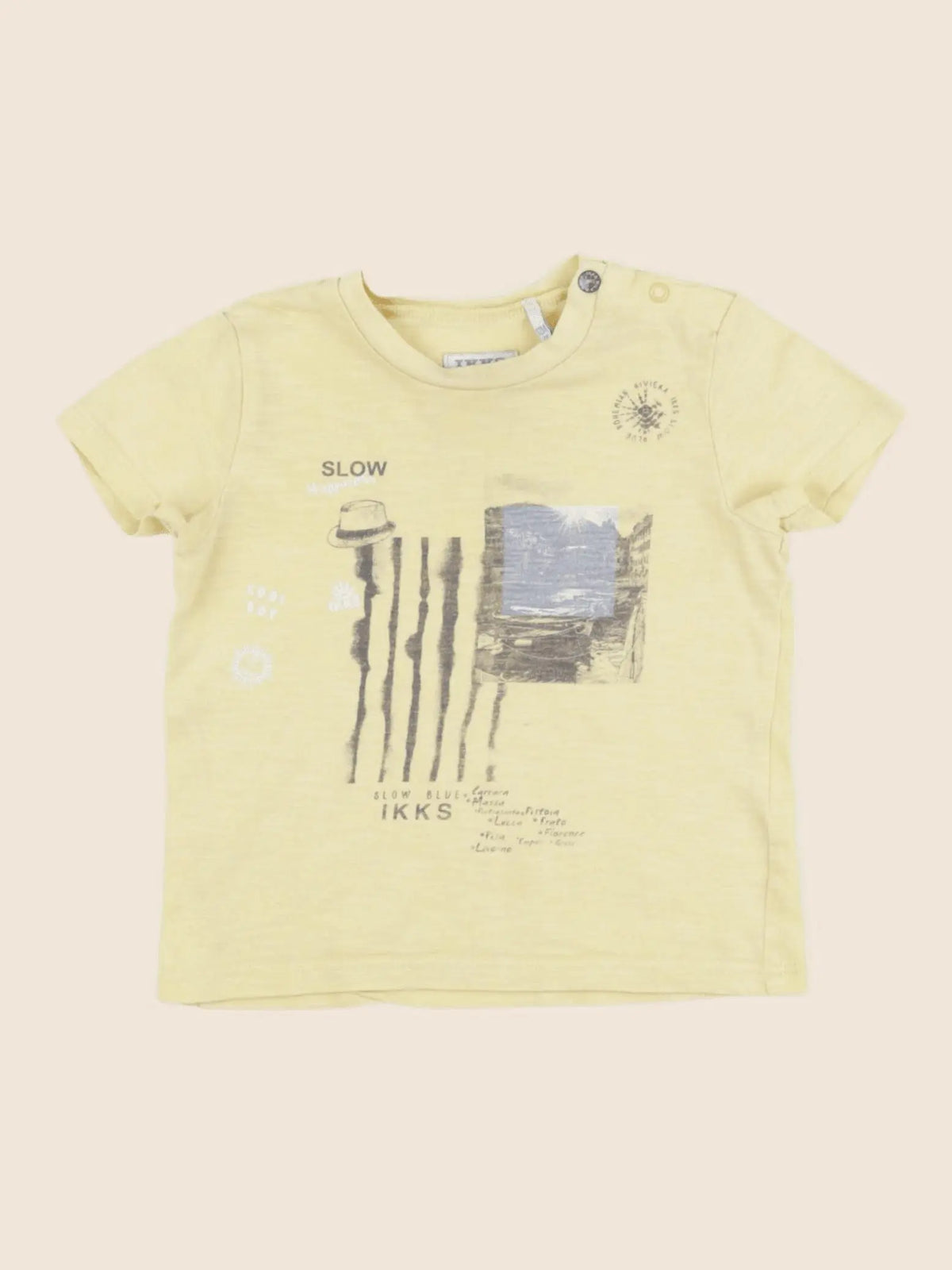 IKKS - tee-shirt jaune - 12 mois