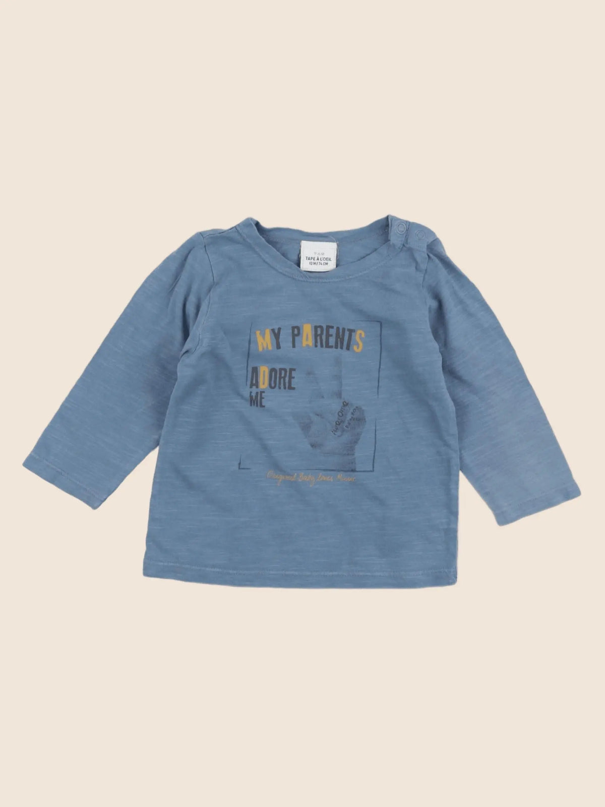 Tape à l'oeil - tee-shirt bleu - 12 mois