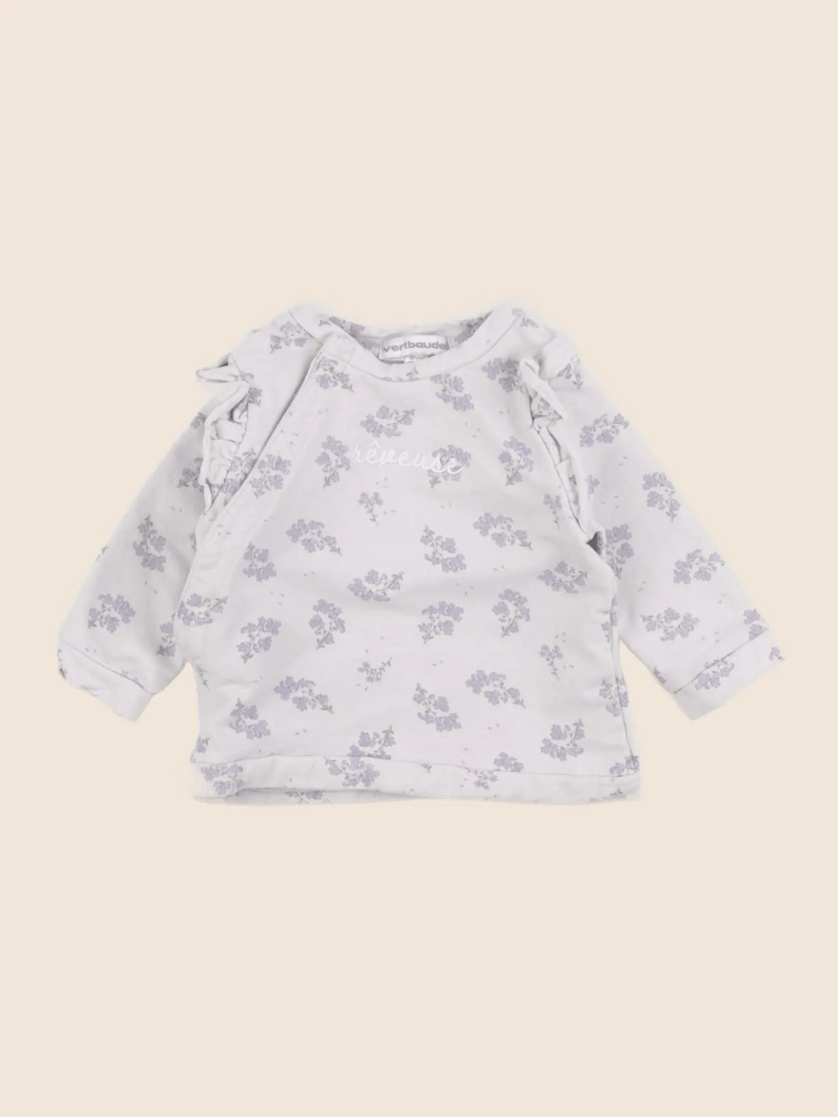 Vertbaudet - sweat violet - 6 mois