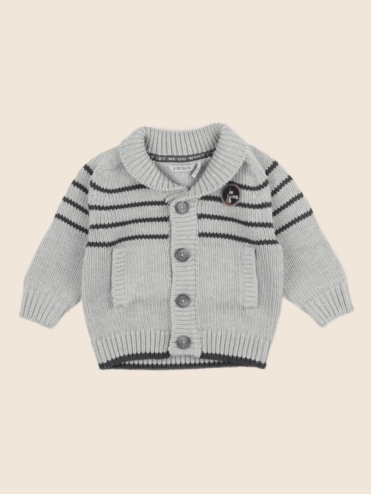 IKKS - gilet gris, bleu - 6 mois