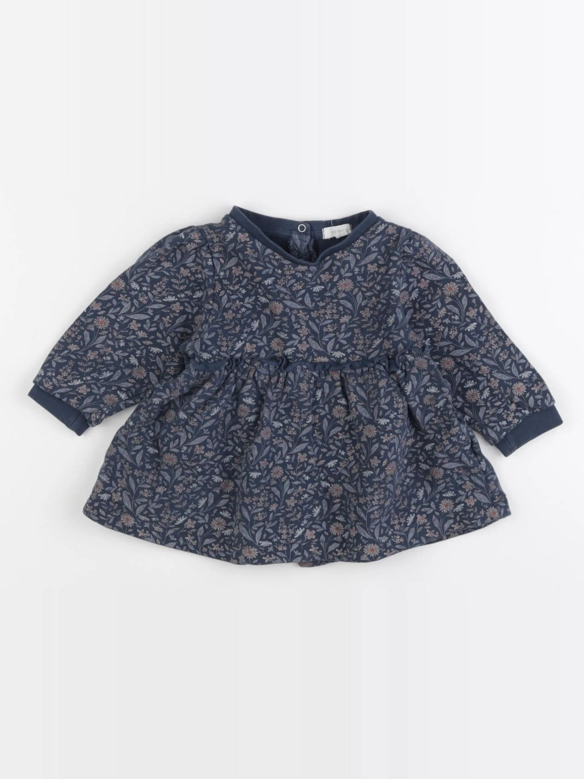 Vertbaudet - robe bleu, rose - 9 mois