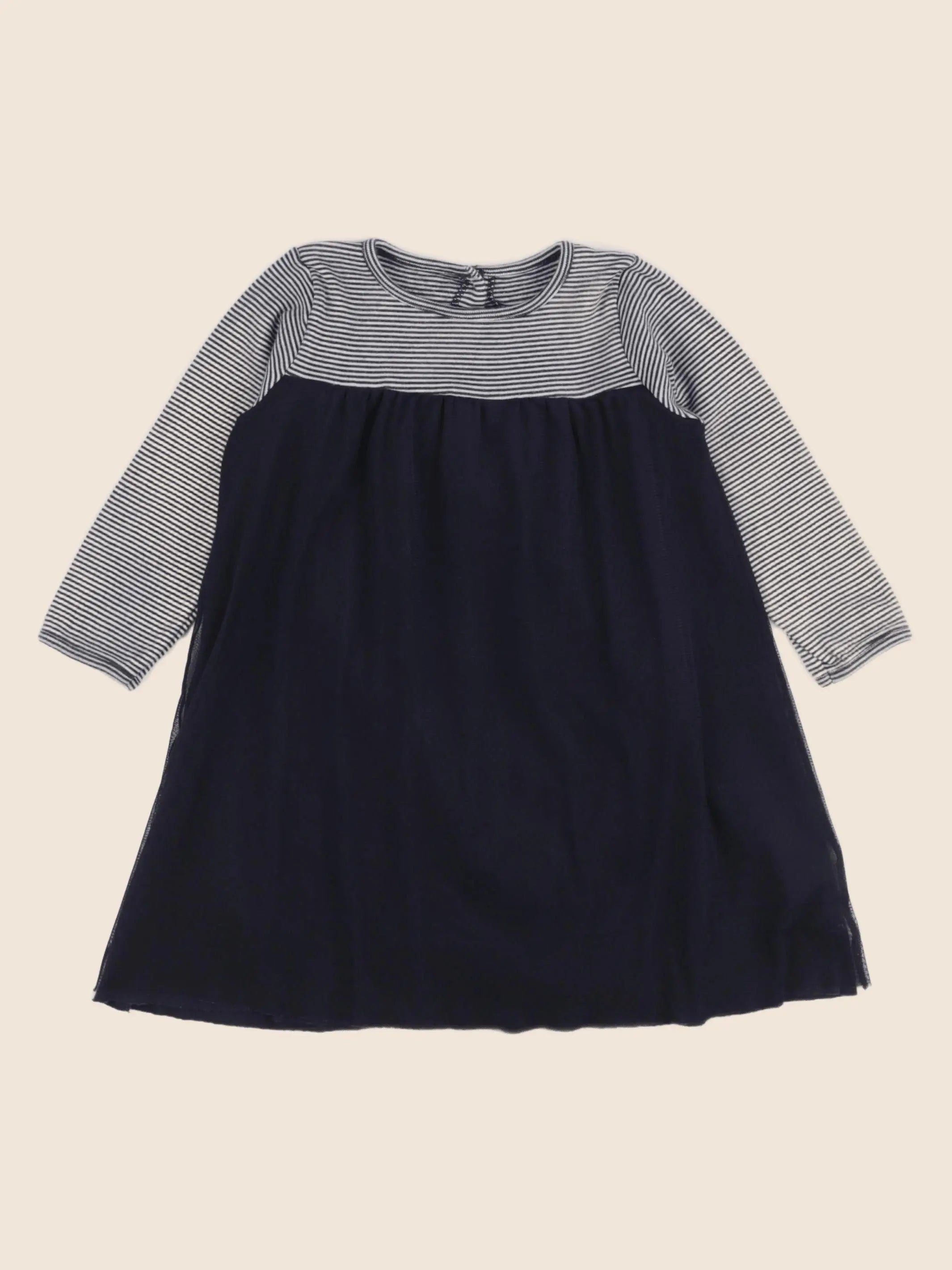 Petit Bateau - robe bleu - 24 mois