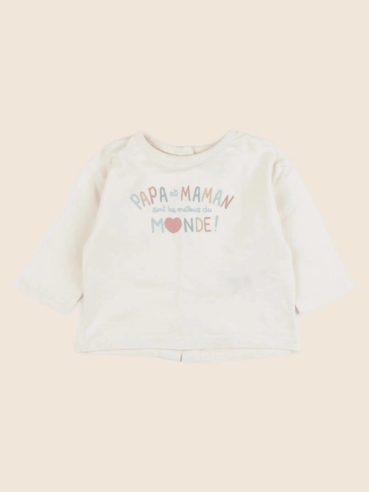 Vertbaudet - tee-shirt beige - 3 mois