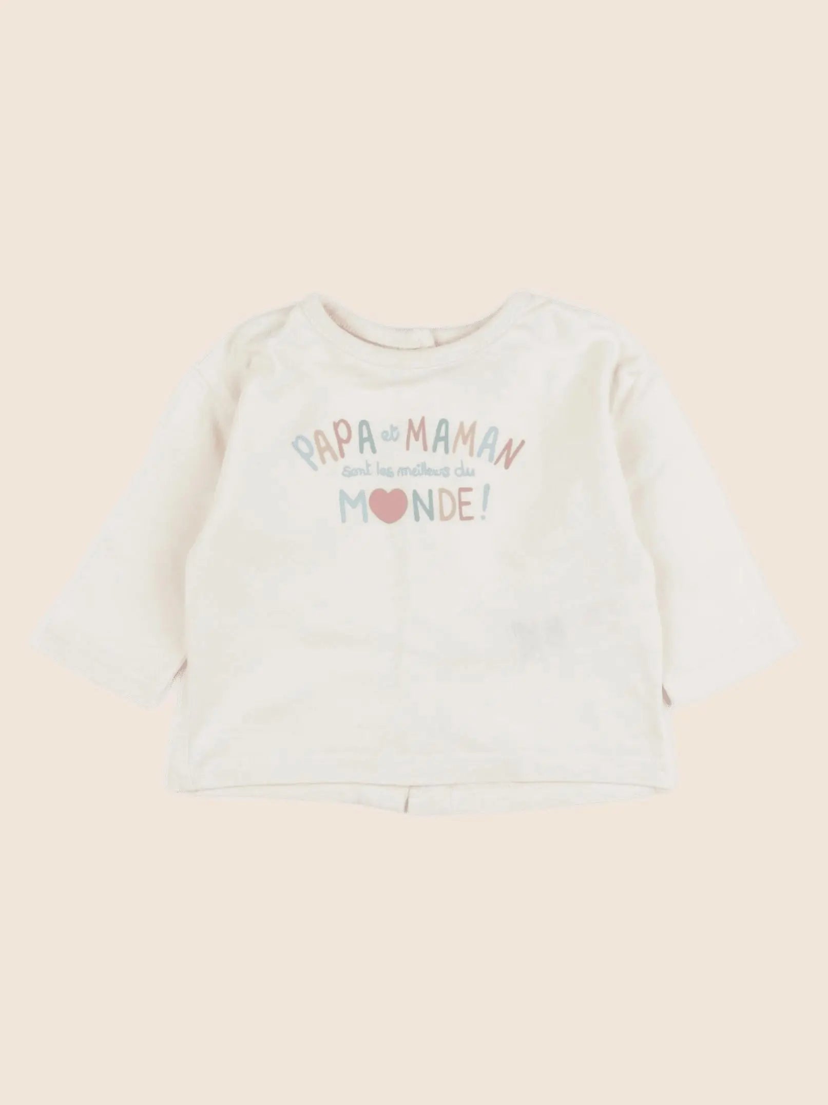 Vertbaudet - tee-shirt beige - 3 mois