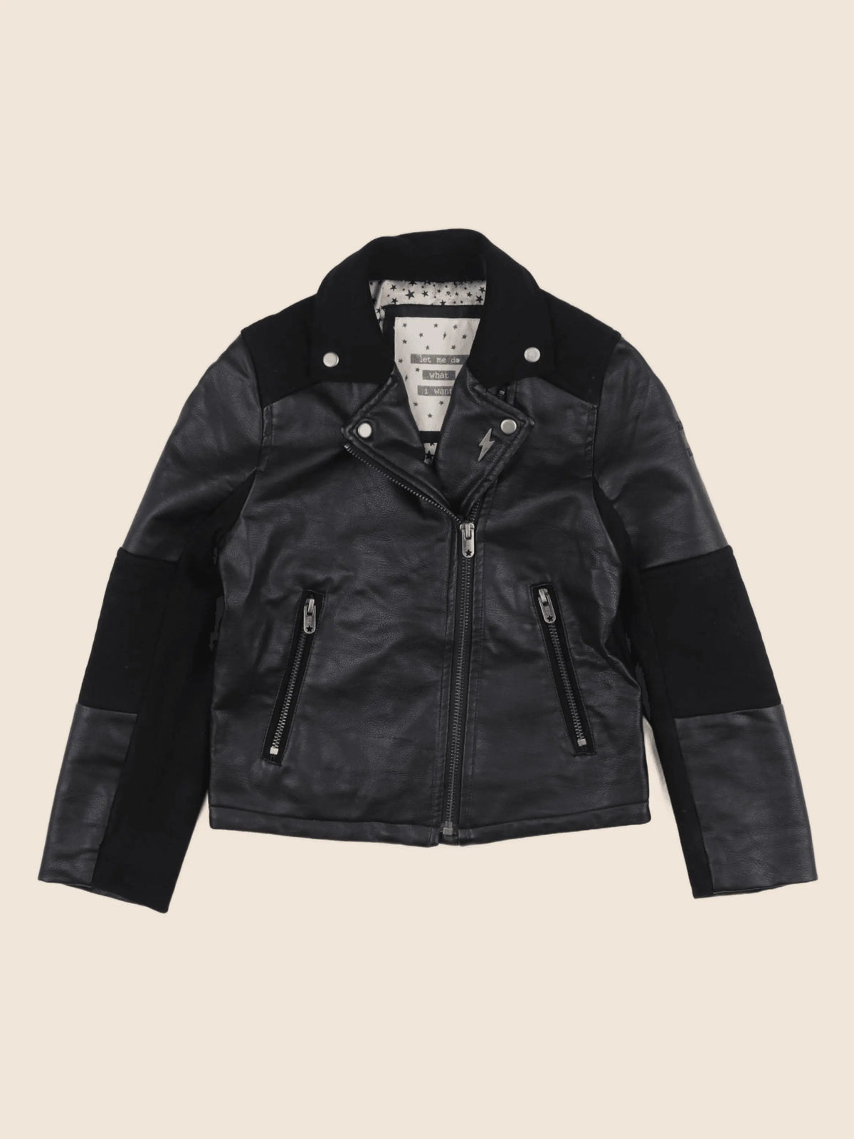 IKKS - veste simili cuir noir - 6 ans