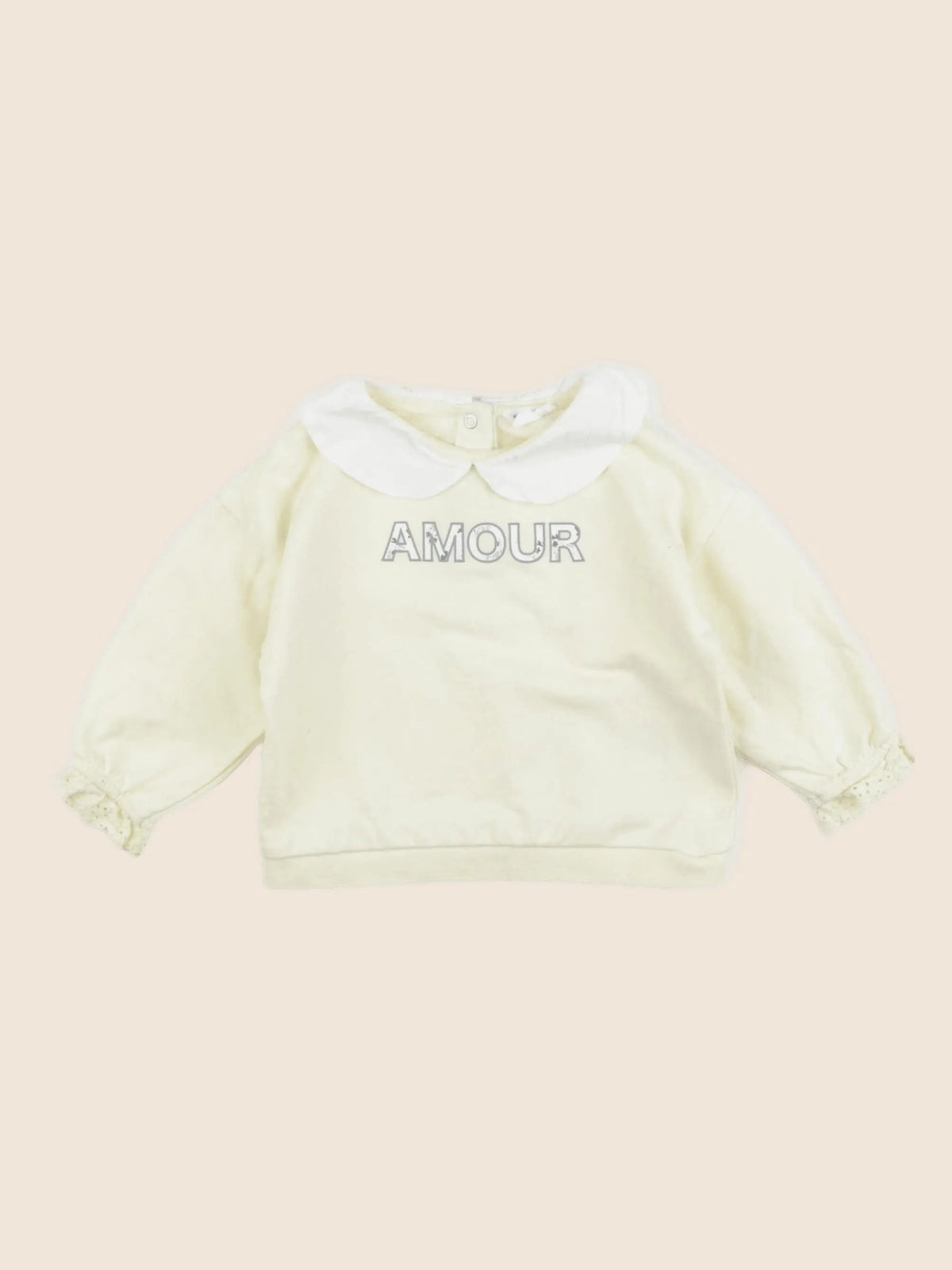 Vertbaudet - sweat jaune - 12 mois