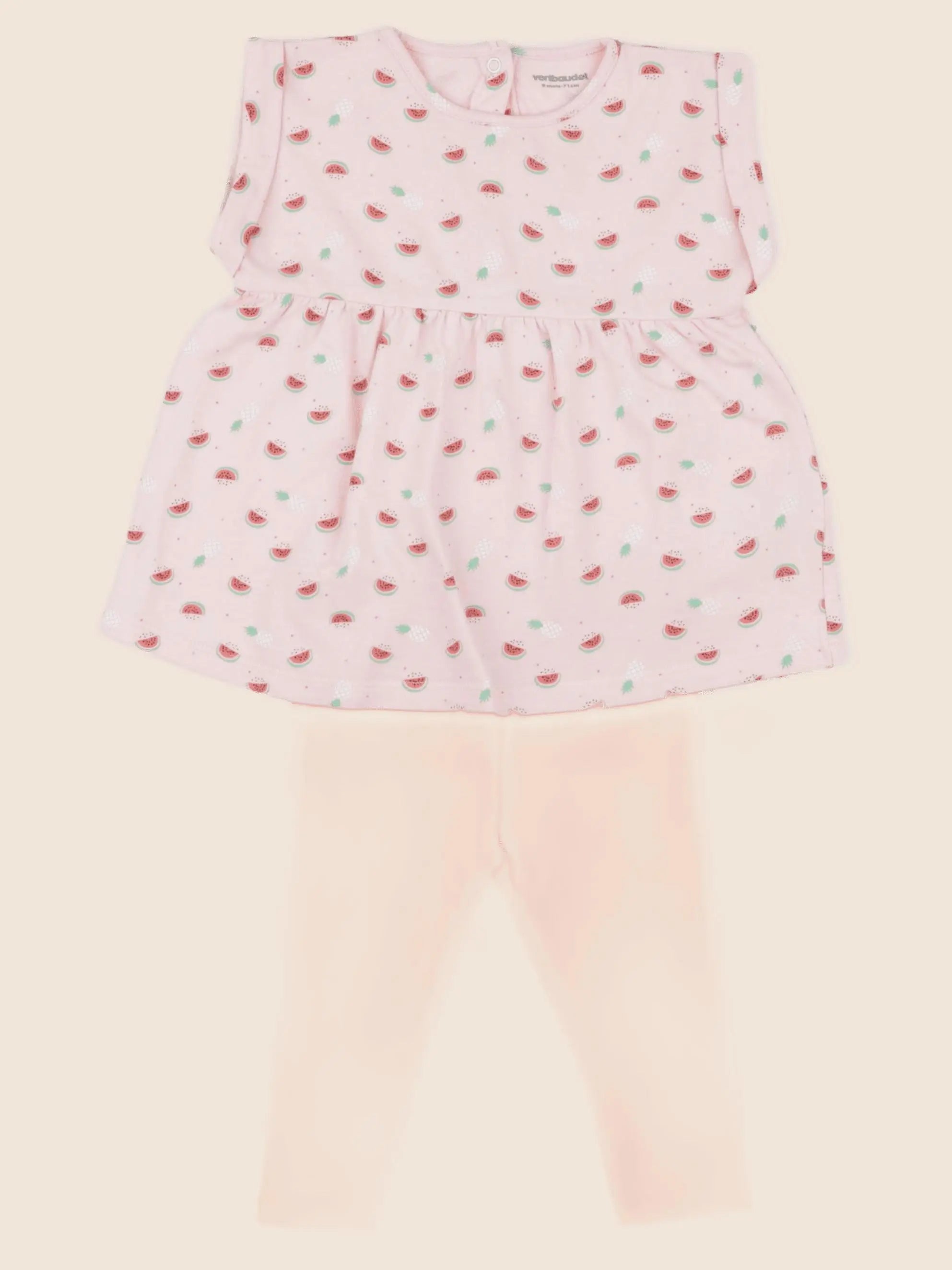 Vertbaudet - ensemble rose - 9 mois