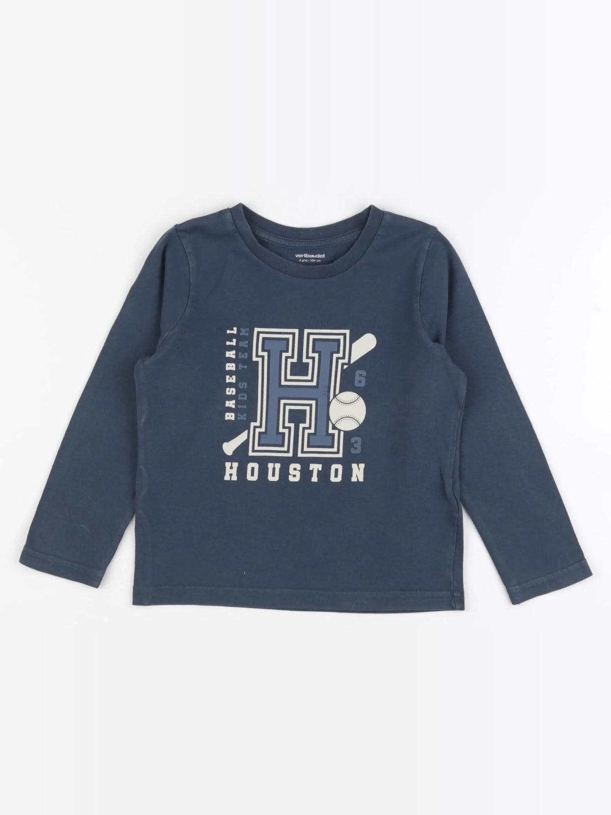 Vertbaudet - tee-shirt bleu - 4 ans