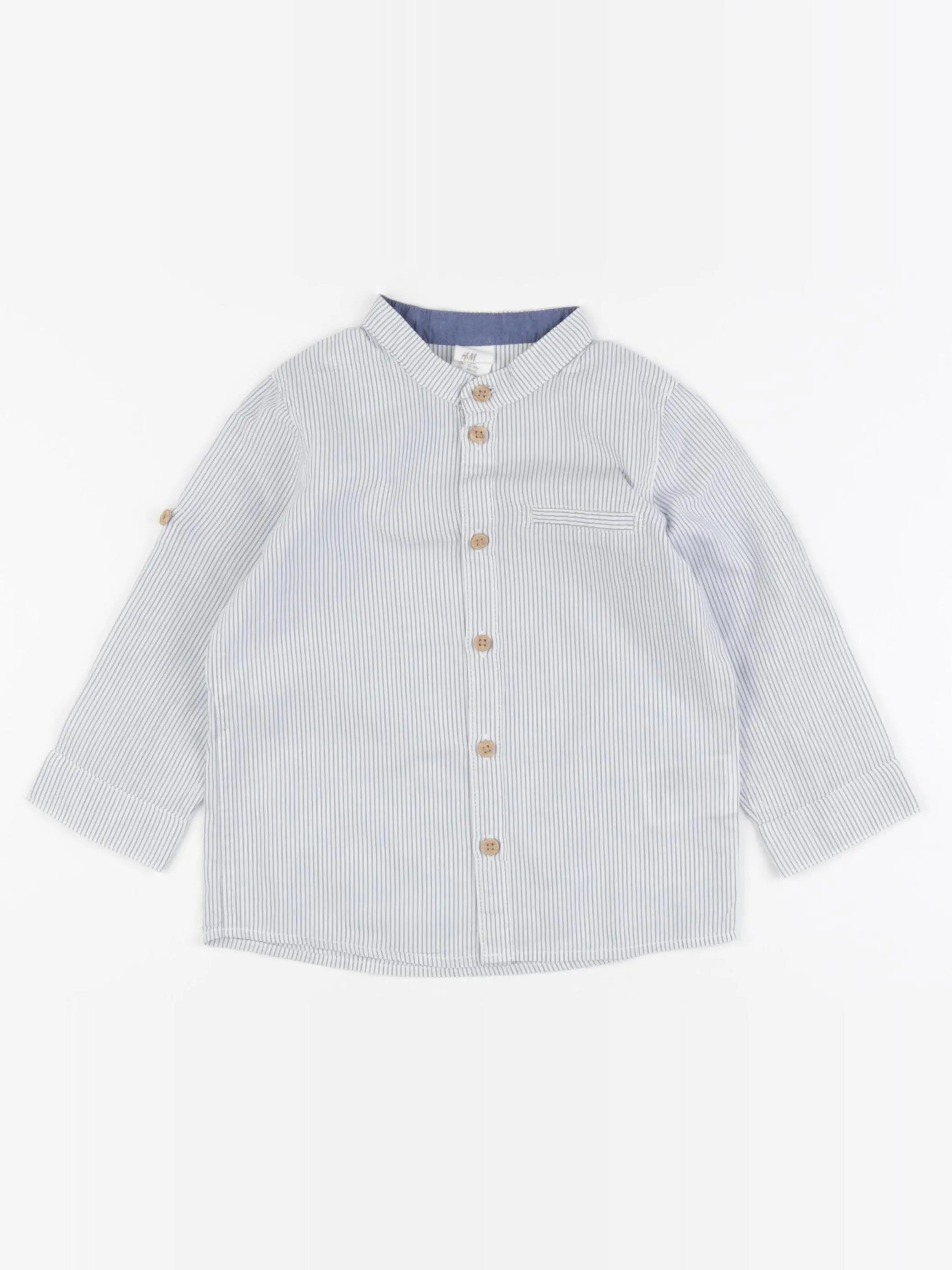H&M - chemise bleu - 12/18 mois