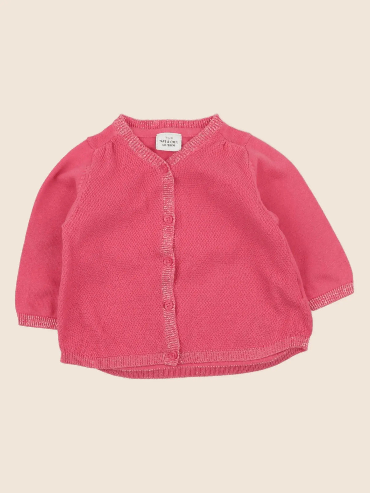 Tape à l'oeil - gilet rose - 6 mois