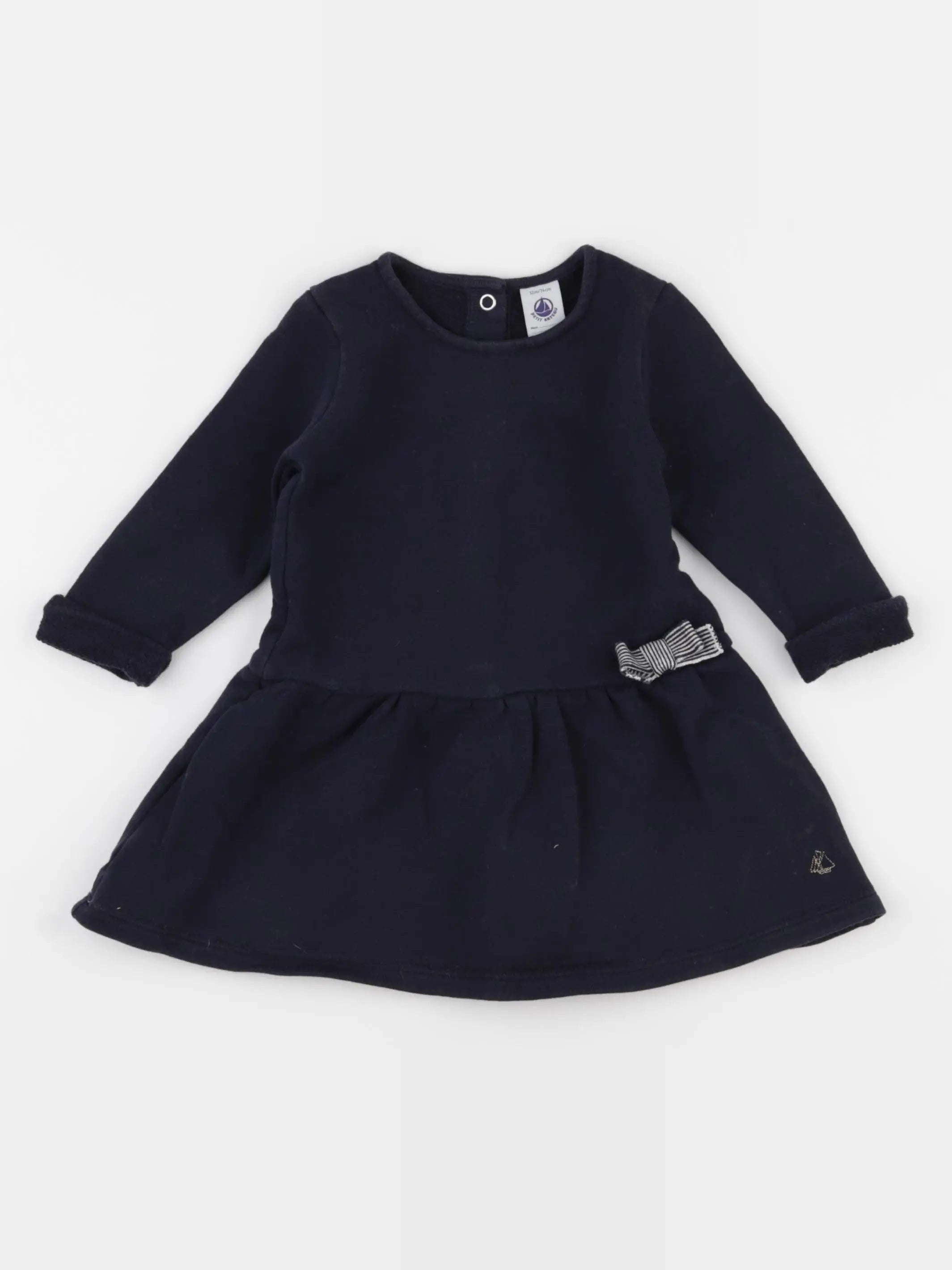 Petit Bateau - robe bleu - 12 mois