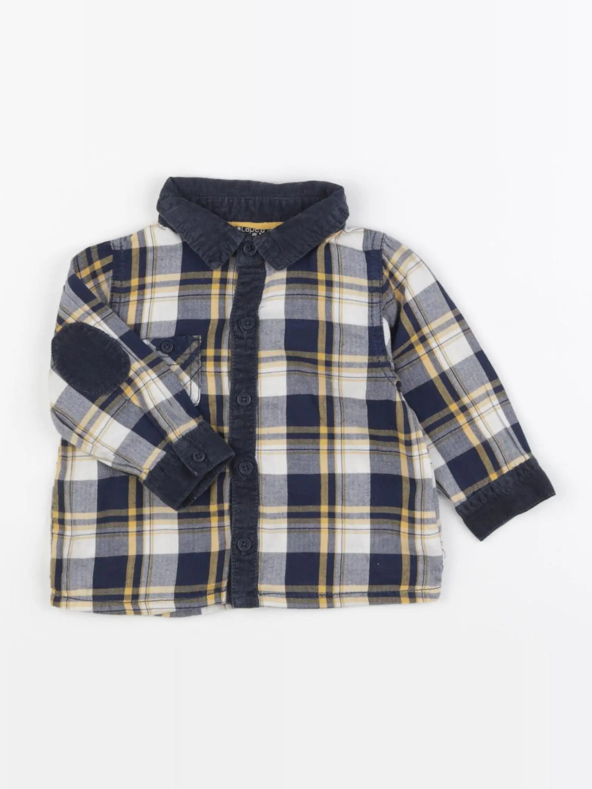 Tape à l'oeil - chemise bleu, jaune - 6 mois