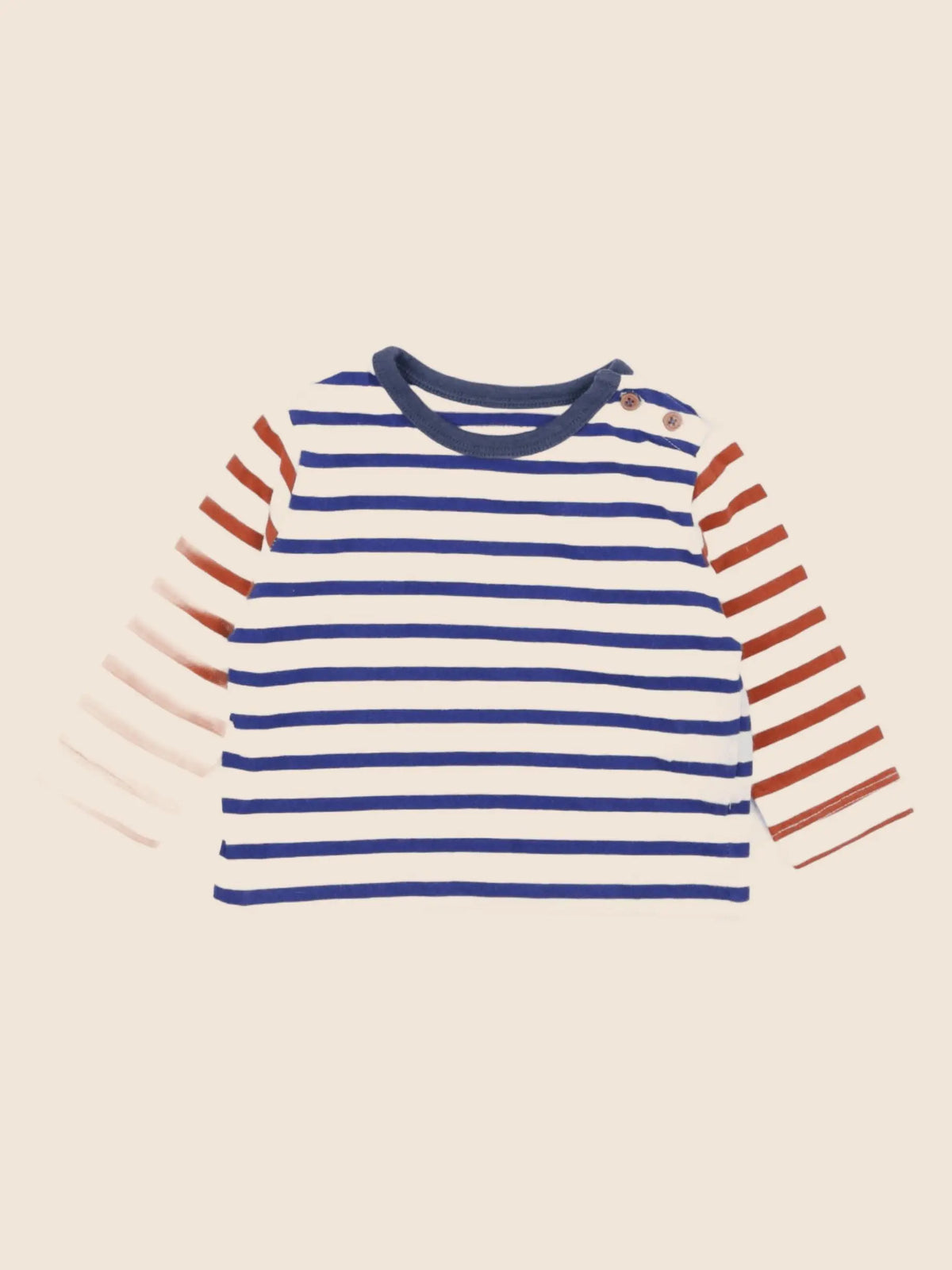 Boutchou - tee-shirt bleu, marron - 6 mois