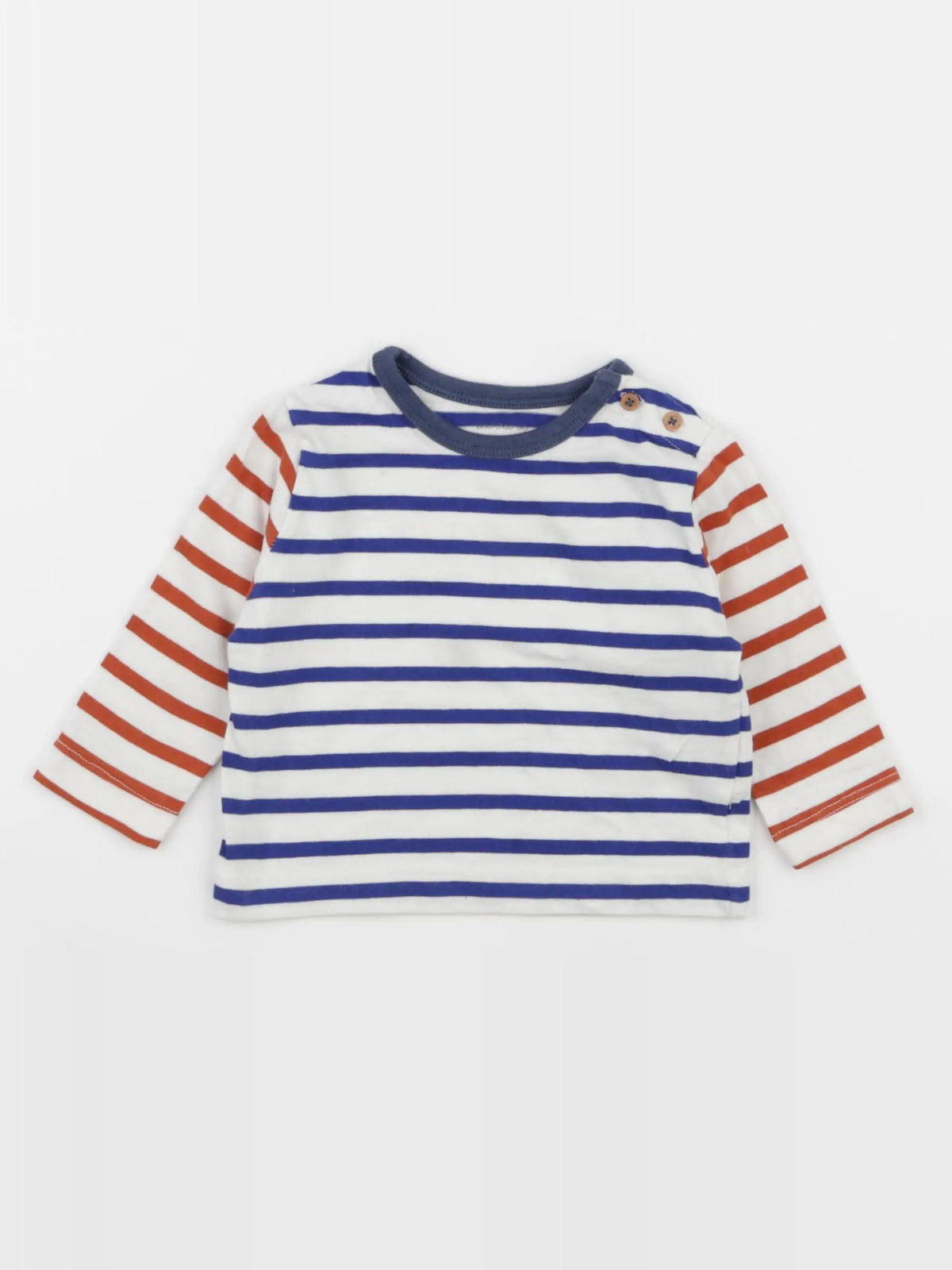 Boutchou - tee-shirt bleu, marron - 6 mois