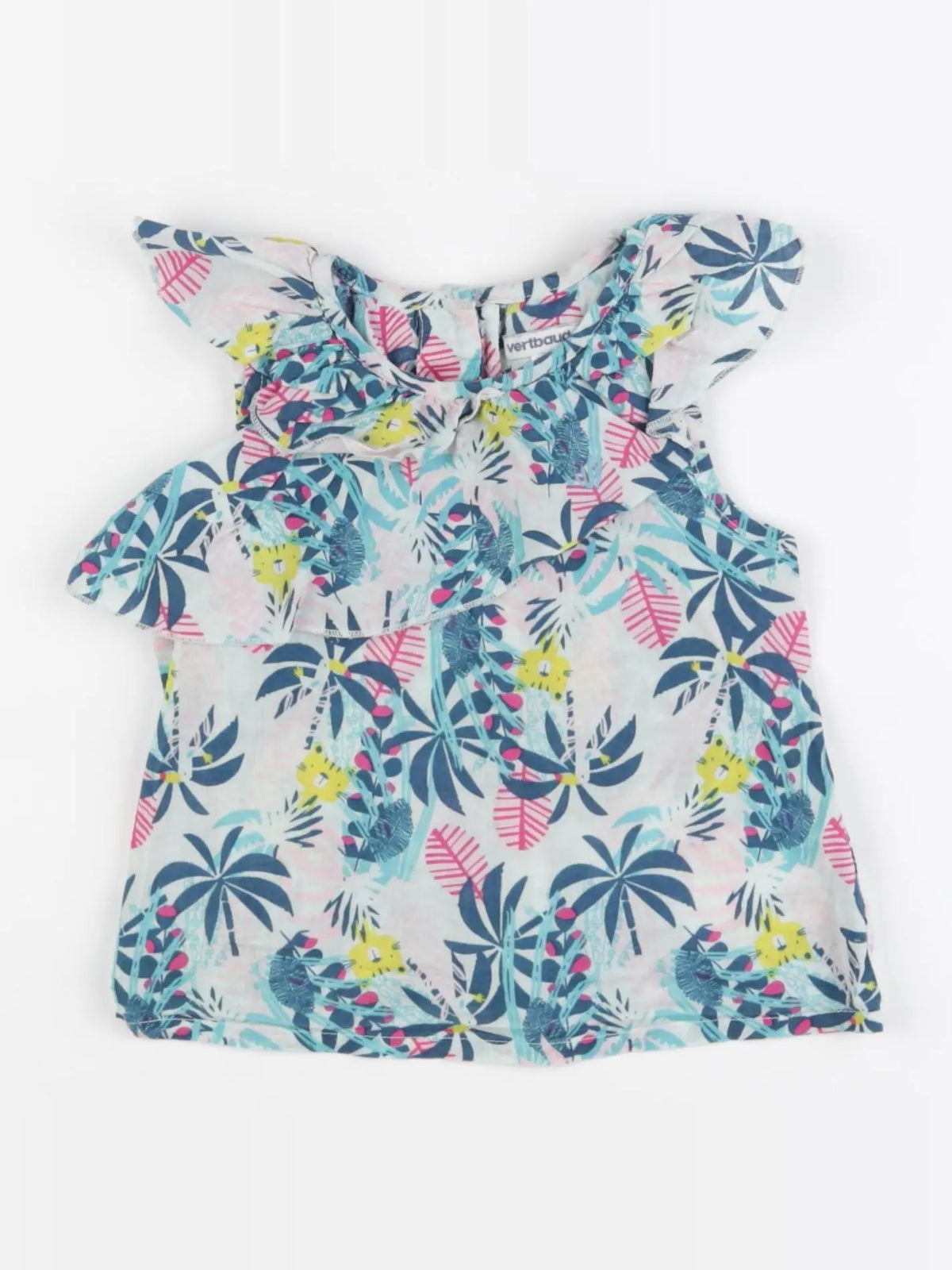 Vertbaudet - blouse bleu, rose - 24 mois