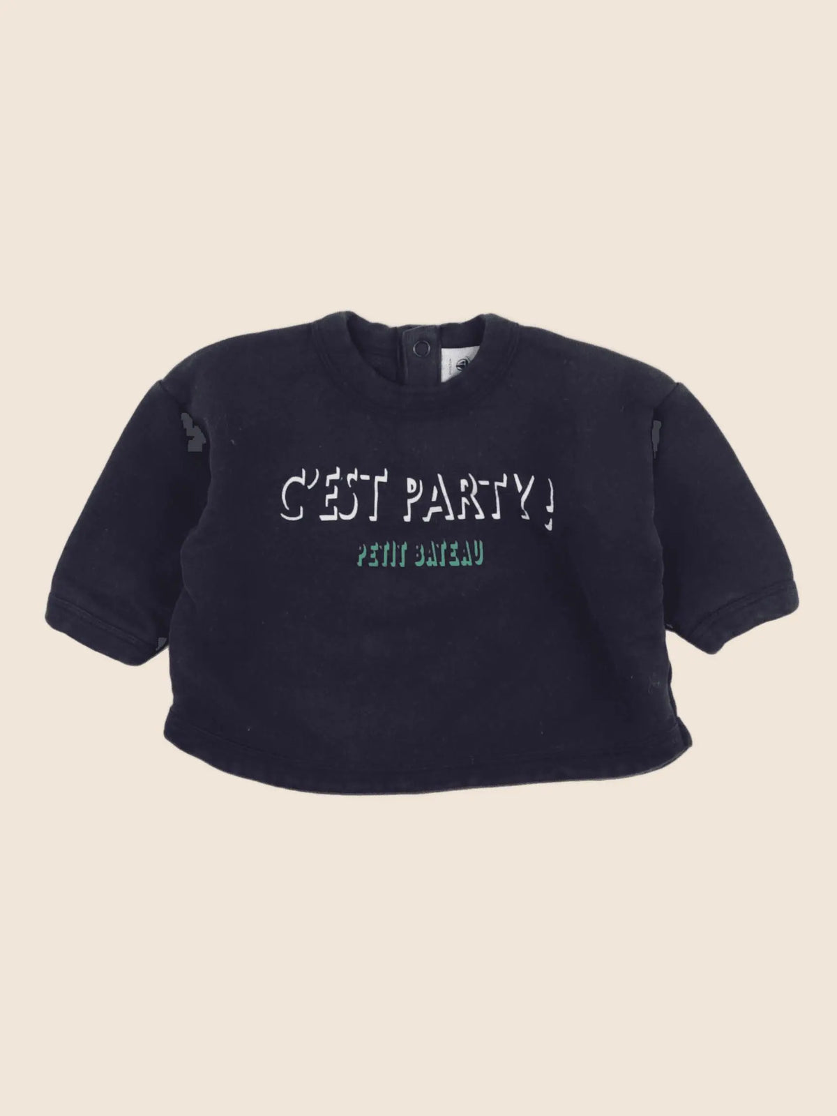 Petit Bateau - sweat bleu - 6 mois