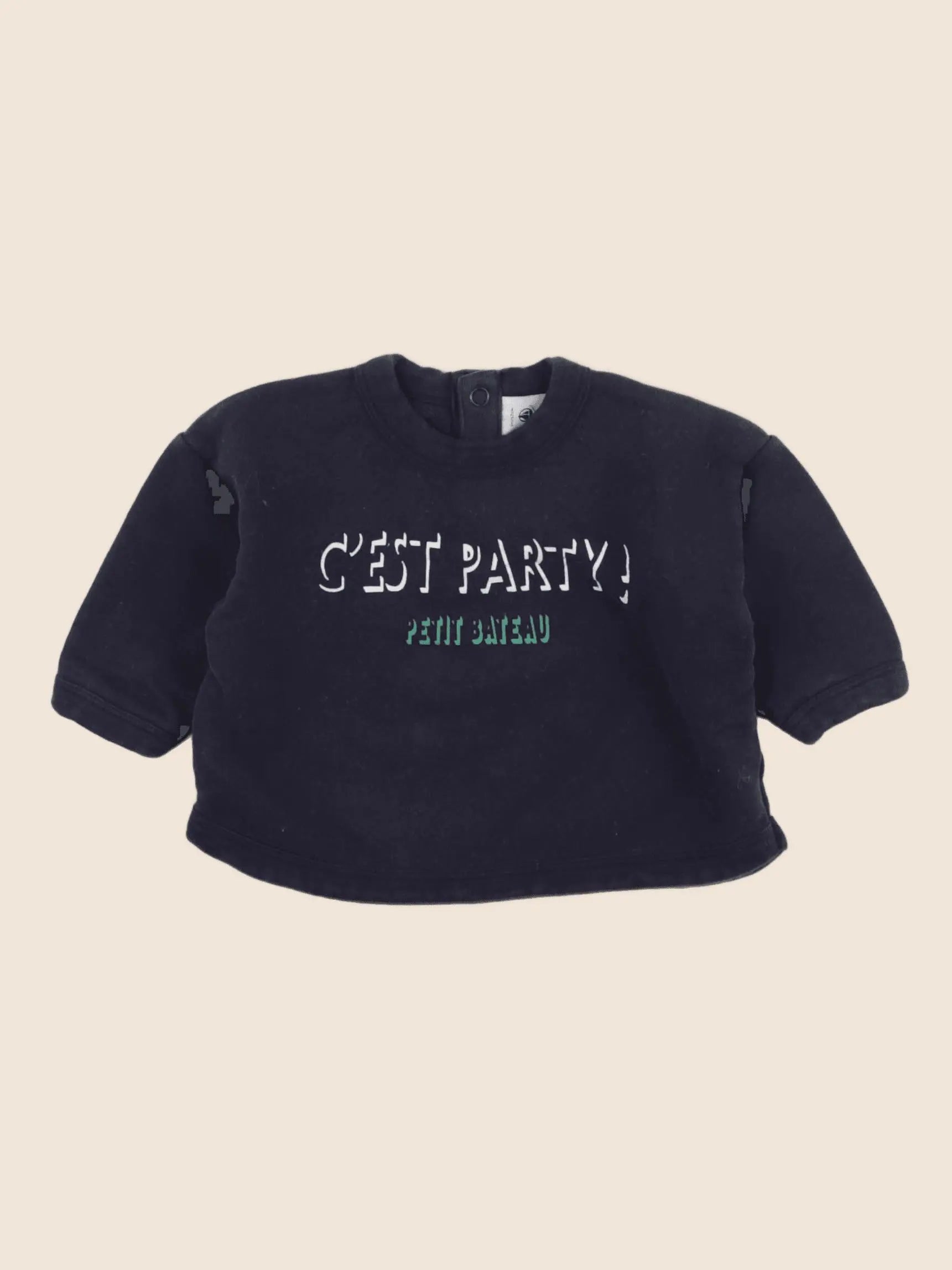 Petit Bateau - sweat bleu - 6 mois