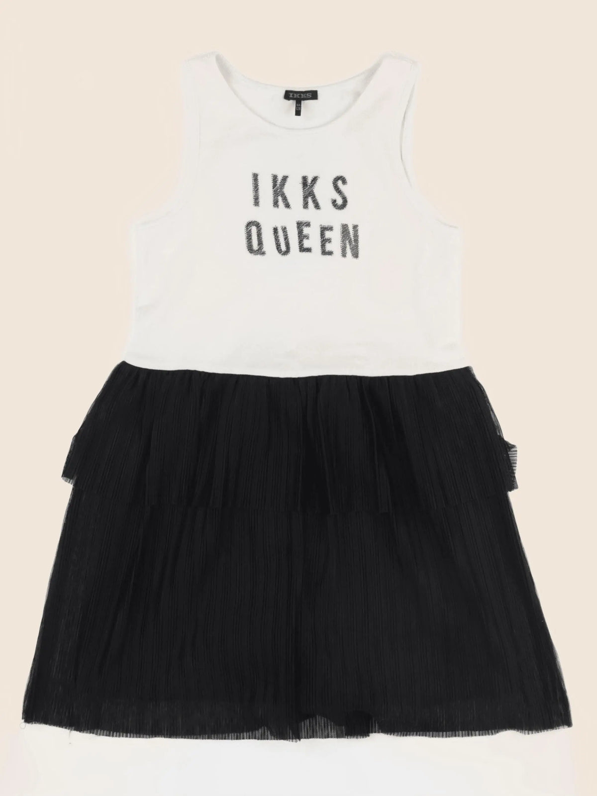 IKKS - robe beige, noir - 8 ans