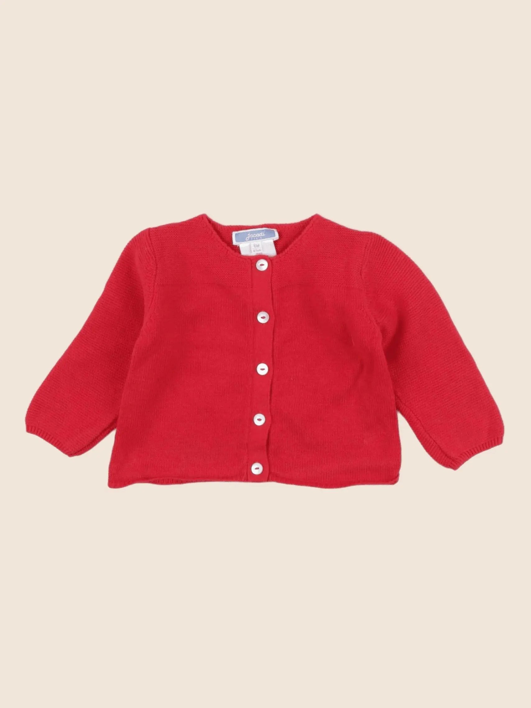 Jacadi - gilet rouge - 6 mois