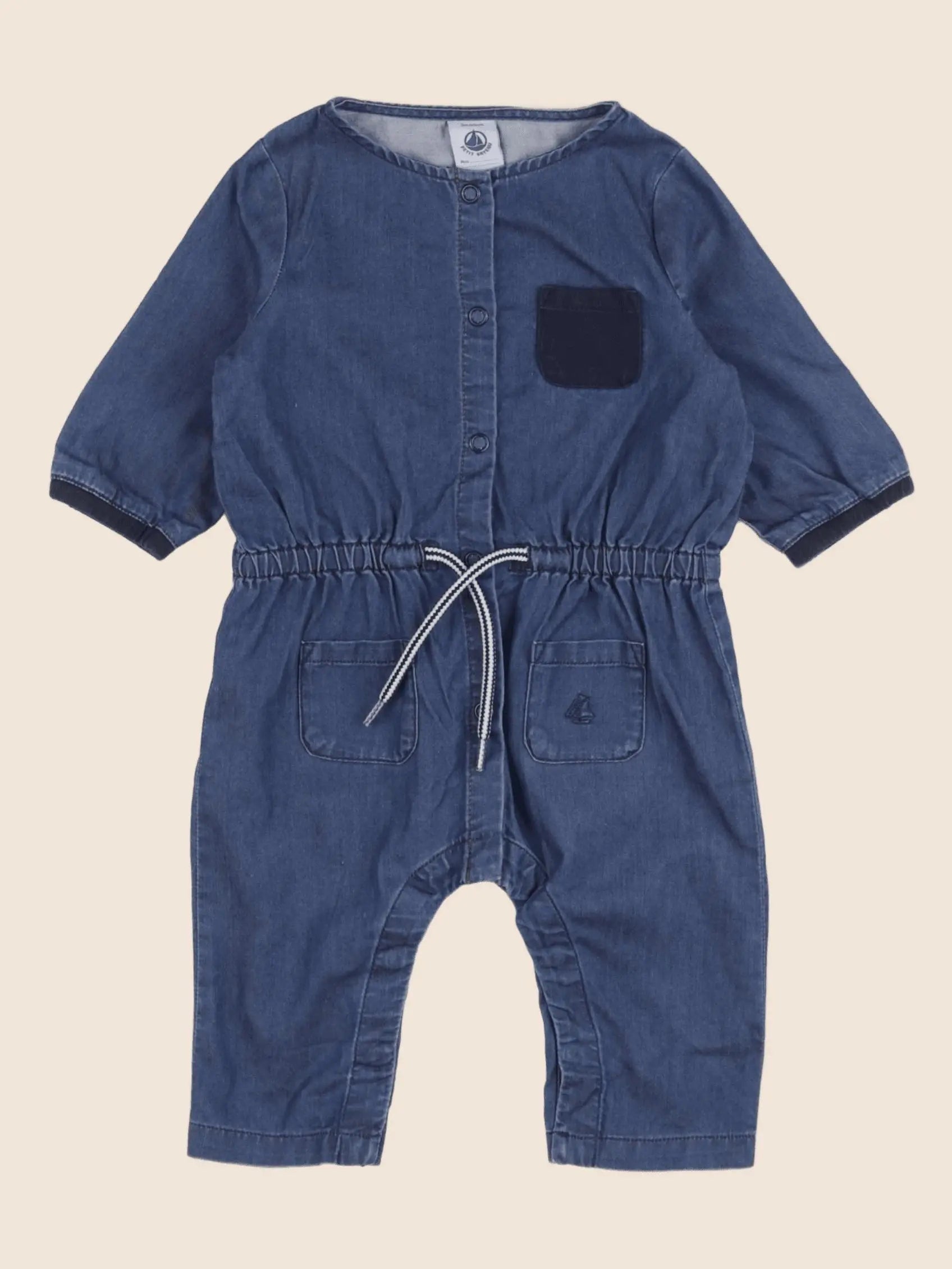 Petit Bateau - combinaison bleu - 3 mois