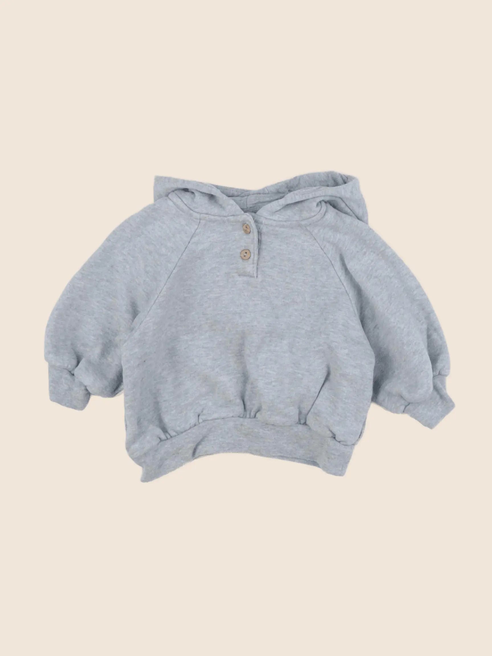 H&M - sweat bleu - 2/4 mois