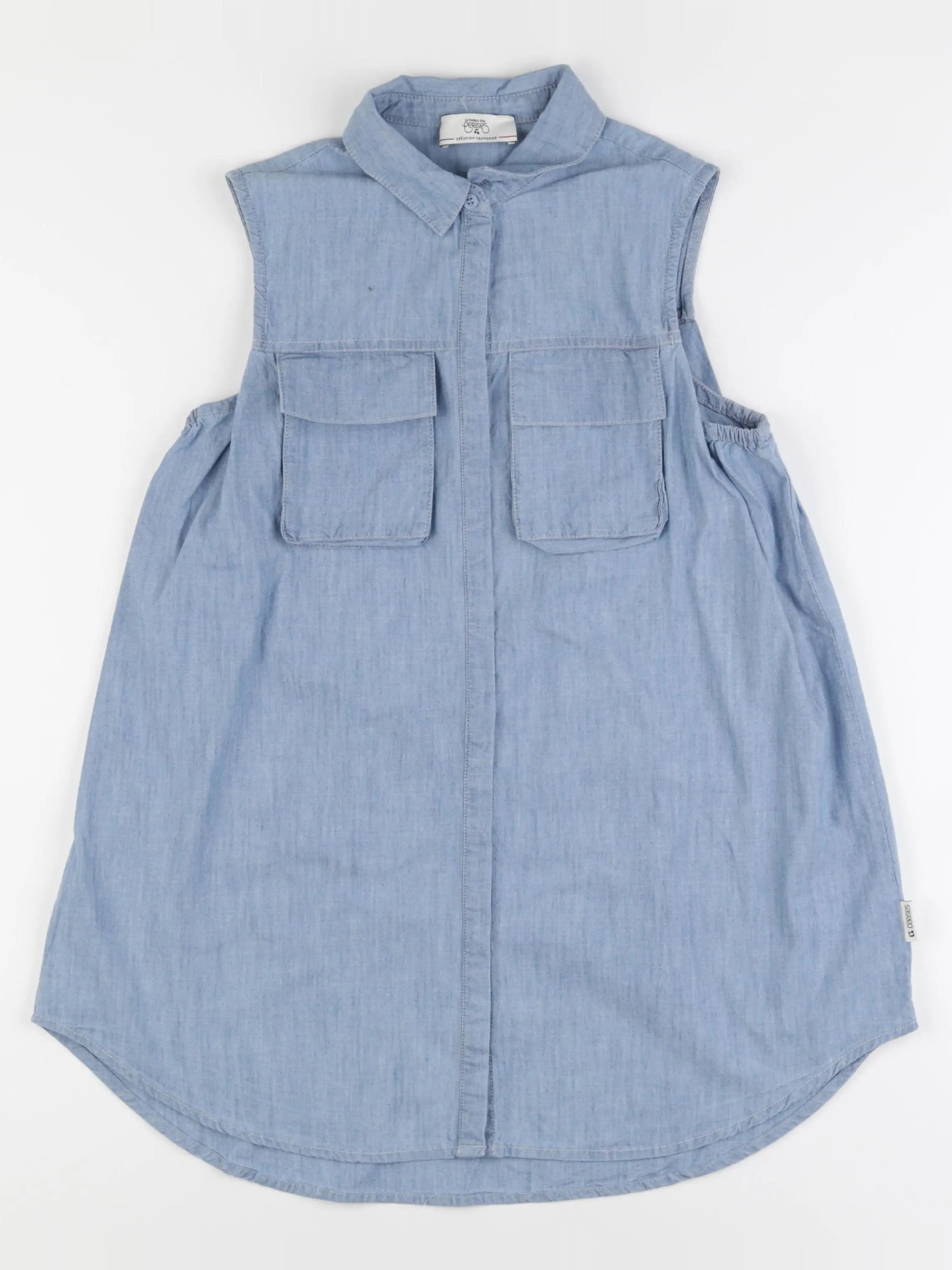 Le temps des cerises - blouse bleu - 10 ans