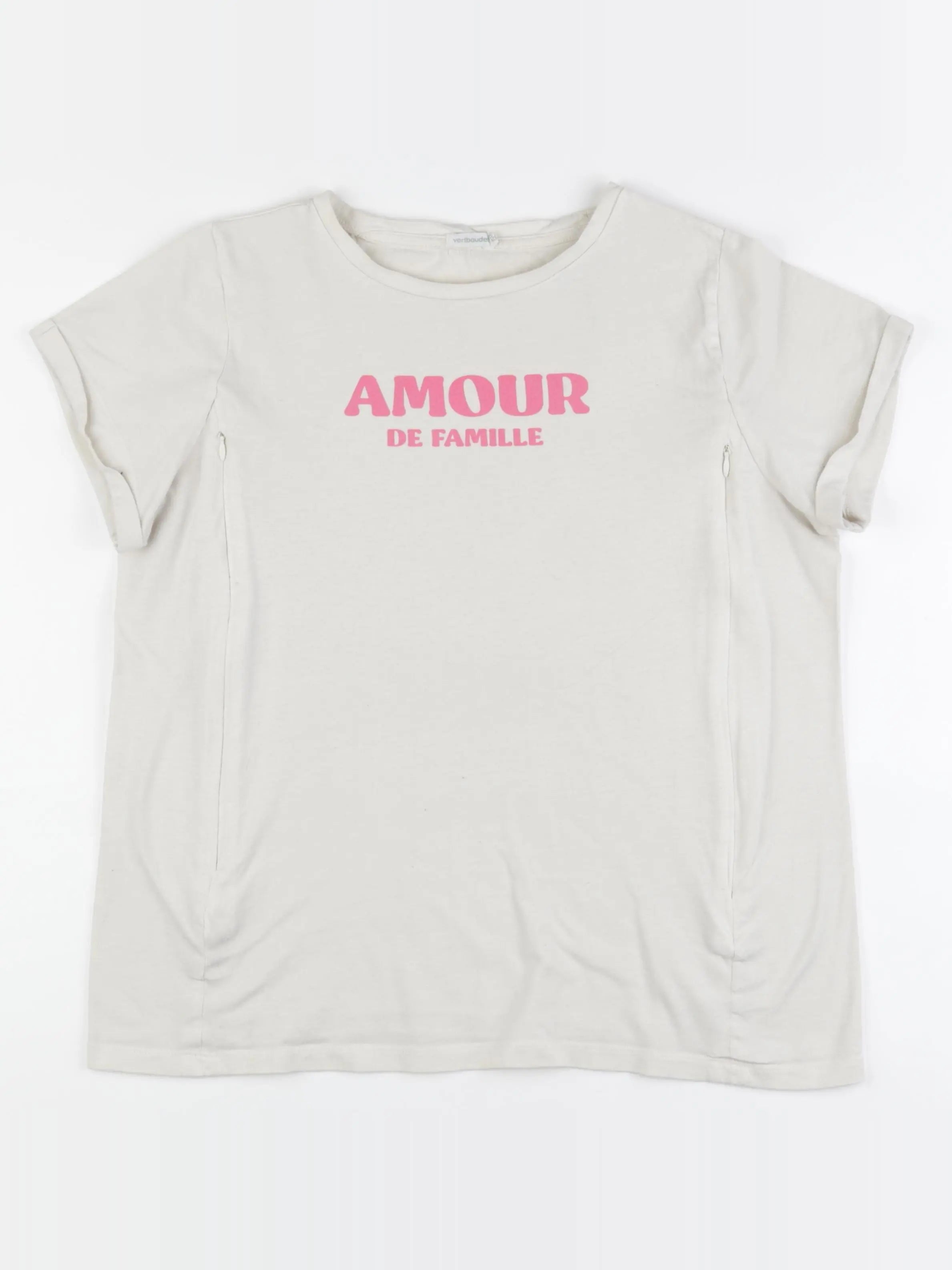 Vertbaudet - tee-shirt grossesse beige - 38 à 40