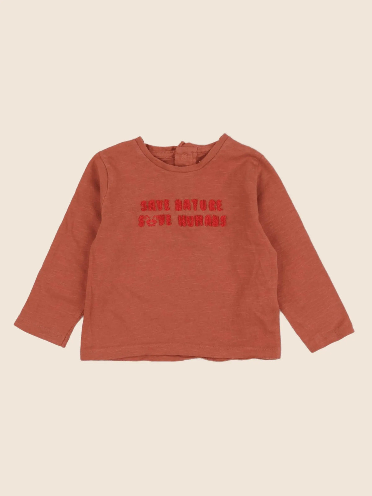 Vertbaudet - tee-shirt marron - 12 mois