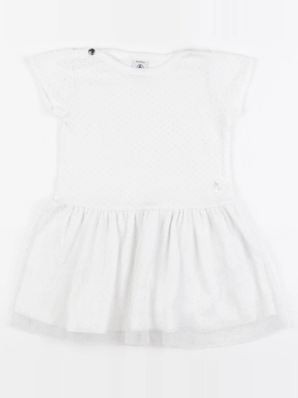 Petit Bateau - robe blanc, argent - 18 mois