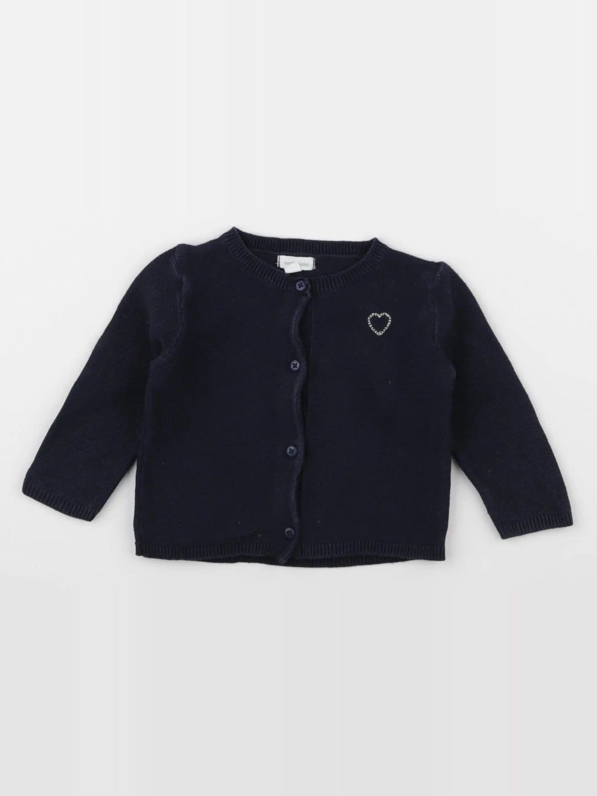 Vertbaudet - gilet bleu - 9 mois