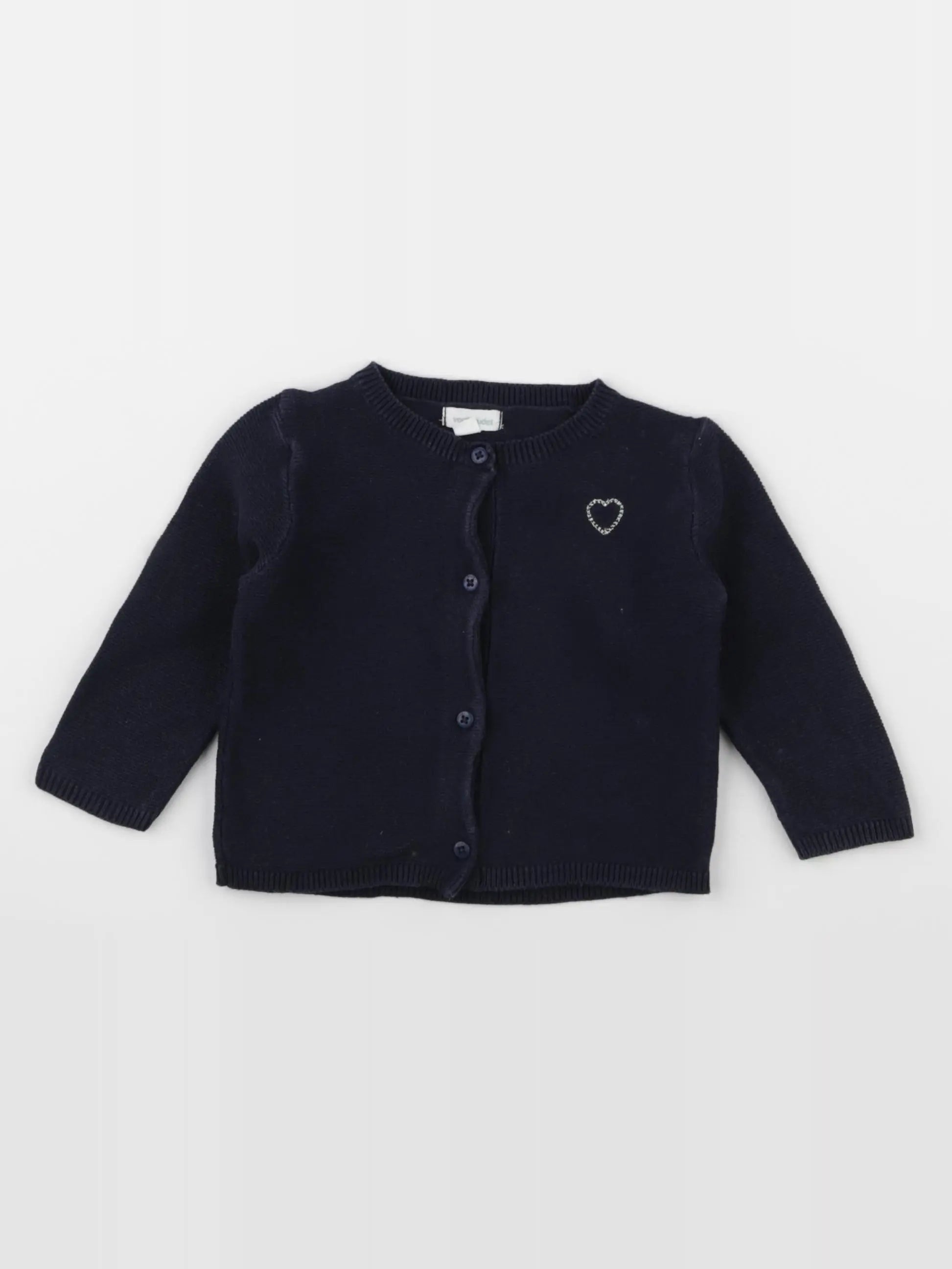 Vertbaudet - gilet bleu - 9 mois