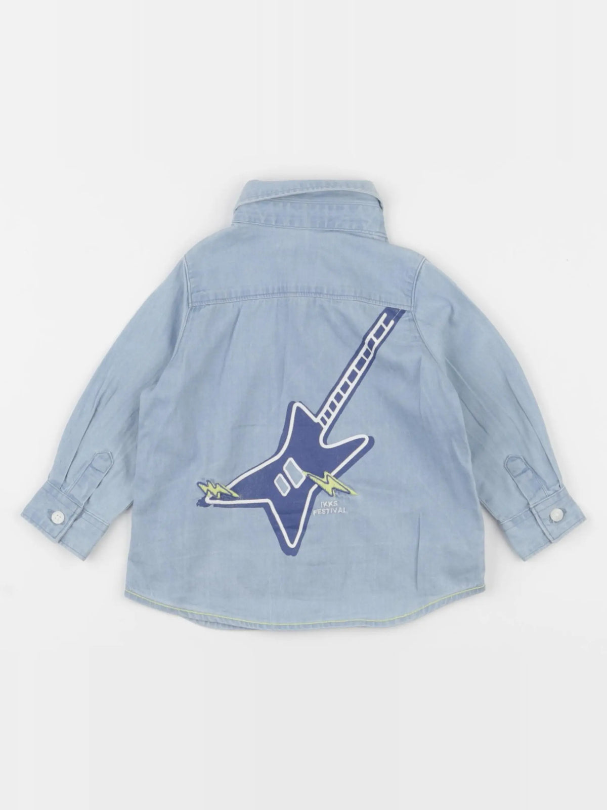 IKKS - chemise imprimé au dos bleu - 6 mois