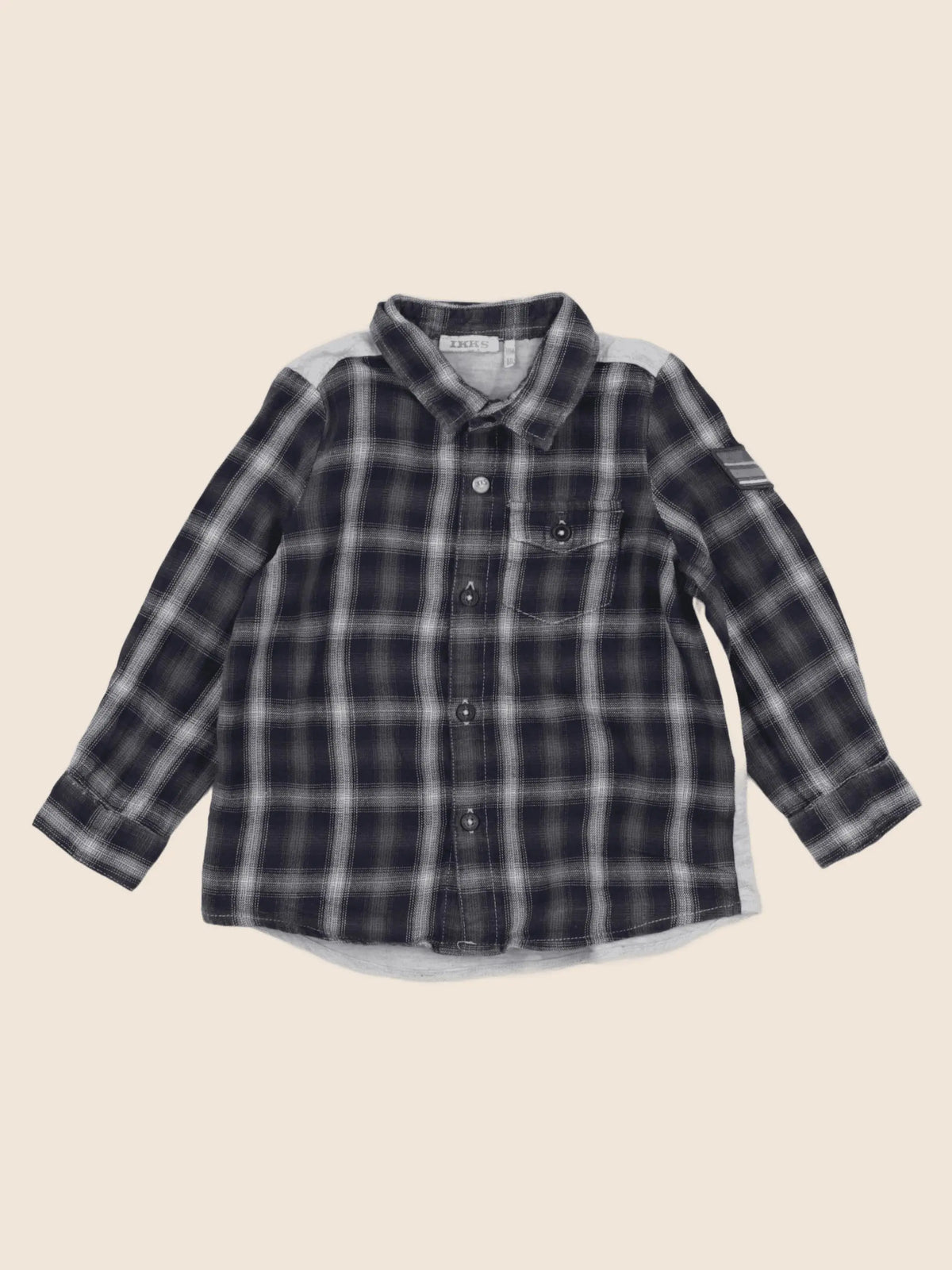 IKKS - chemise bleu, gris - 18 mois