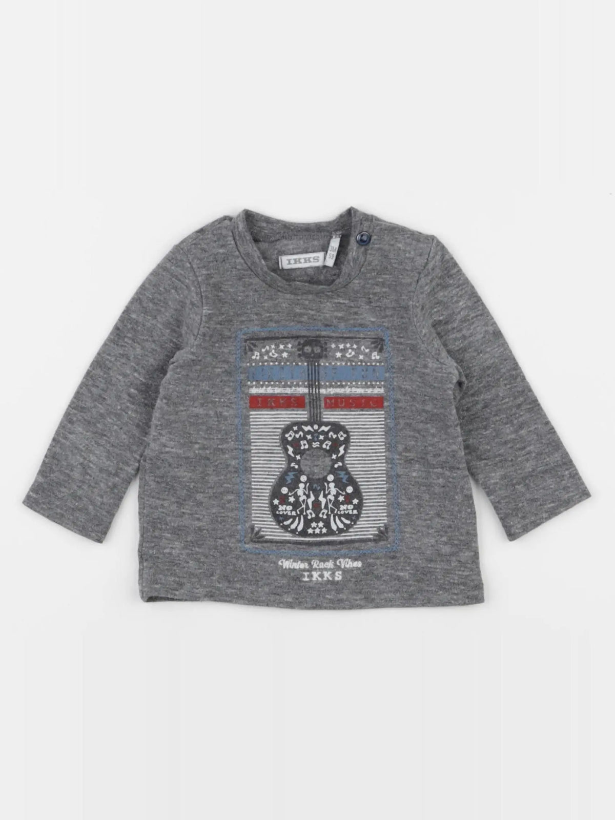 IKKS - tee-shirt imprimé au dos gris - 3 mois