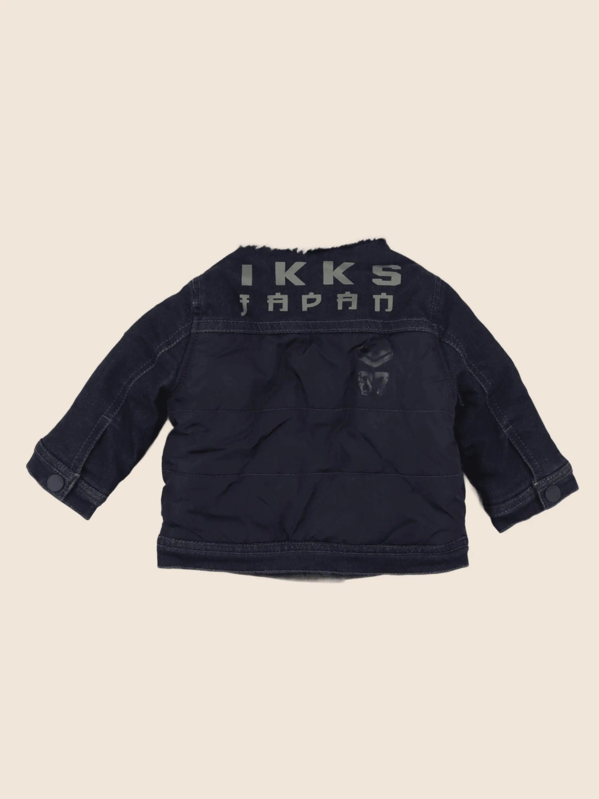 IKKS - veste doublé beige, bleu - 6 mois