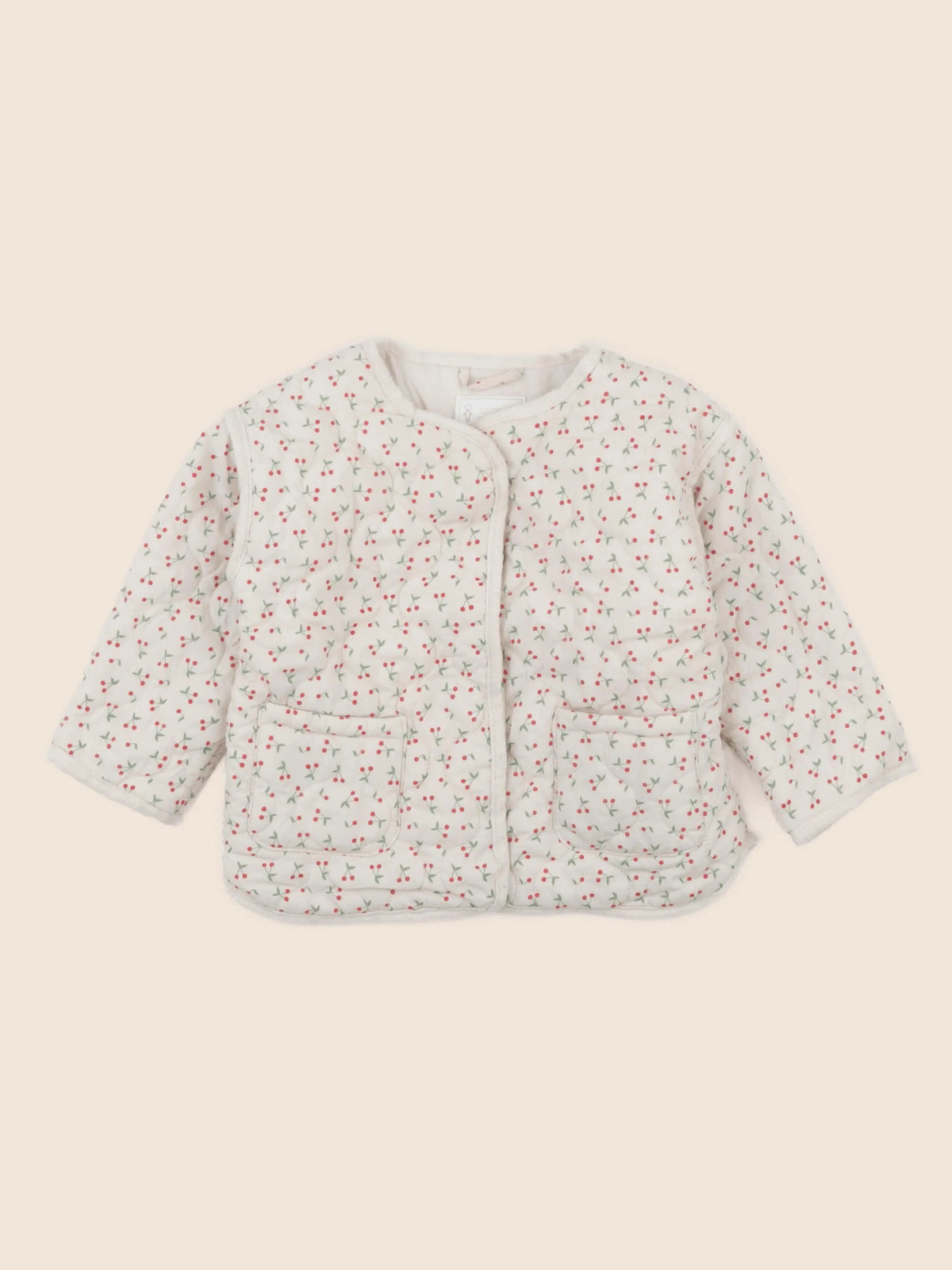 Vertbaudet - veste beige, rouge - 24 mois