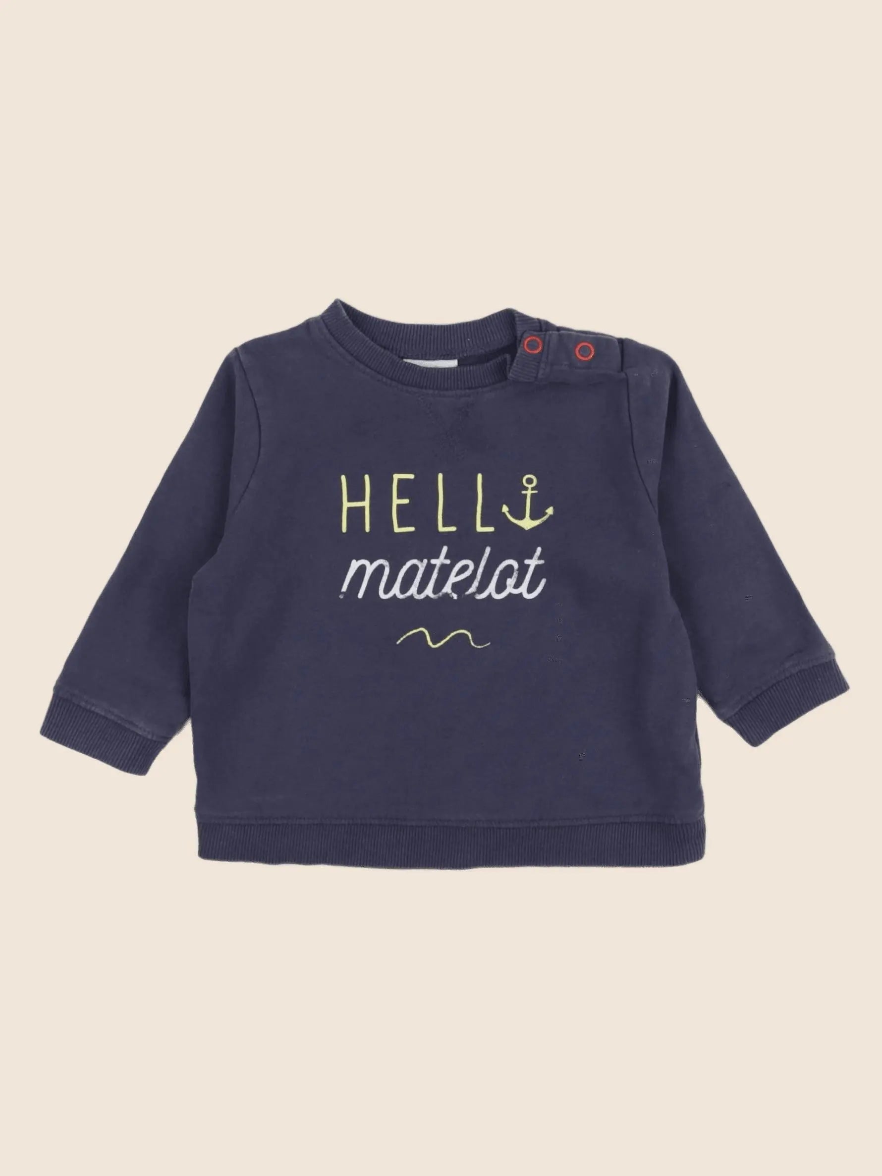 Tape à l'oeil - sweat bleu - 9 mois