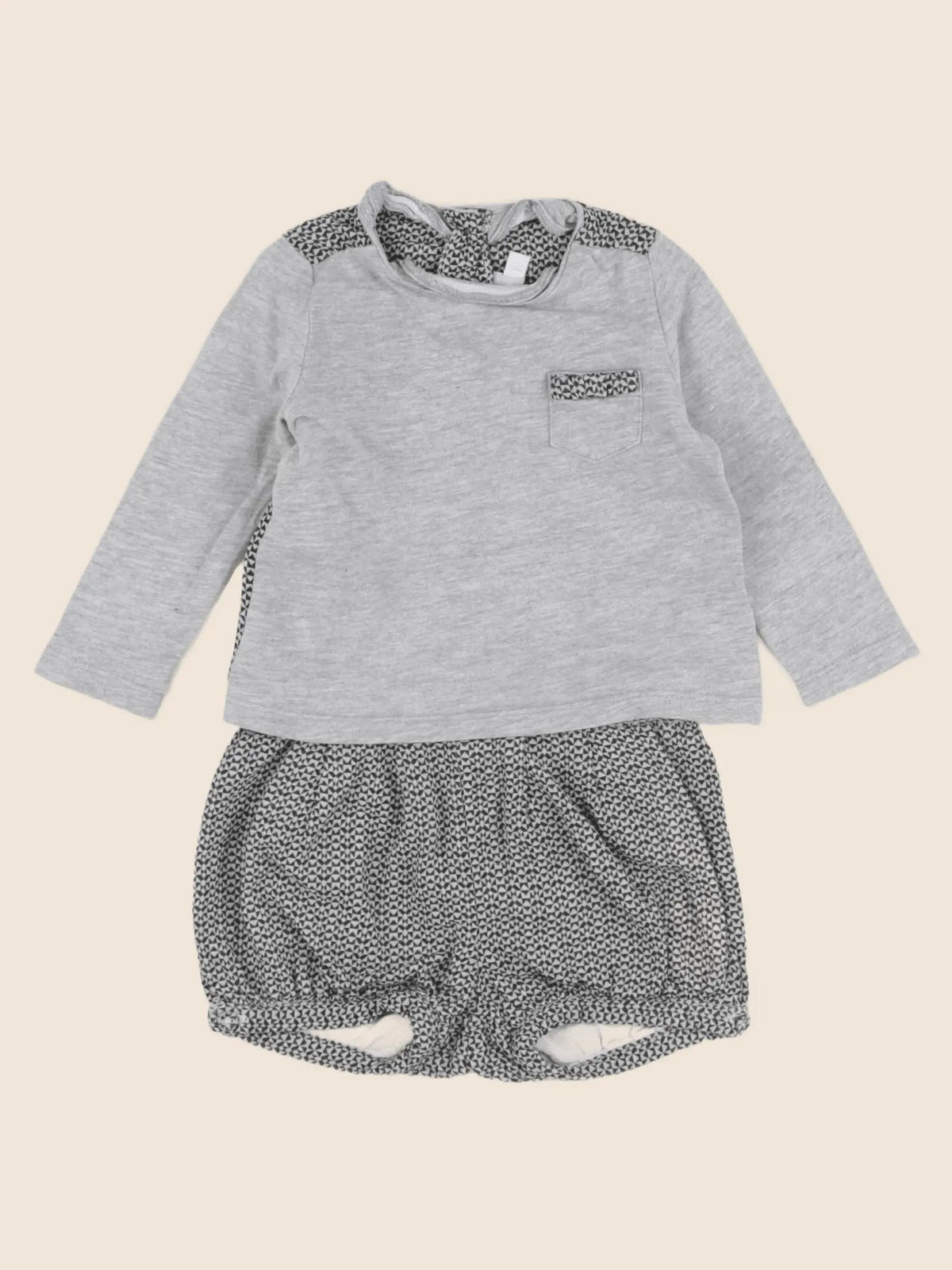 Natalys - ensemble gris - 9 mois