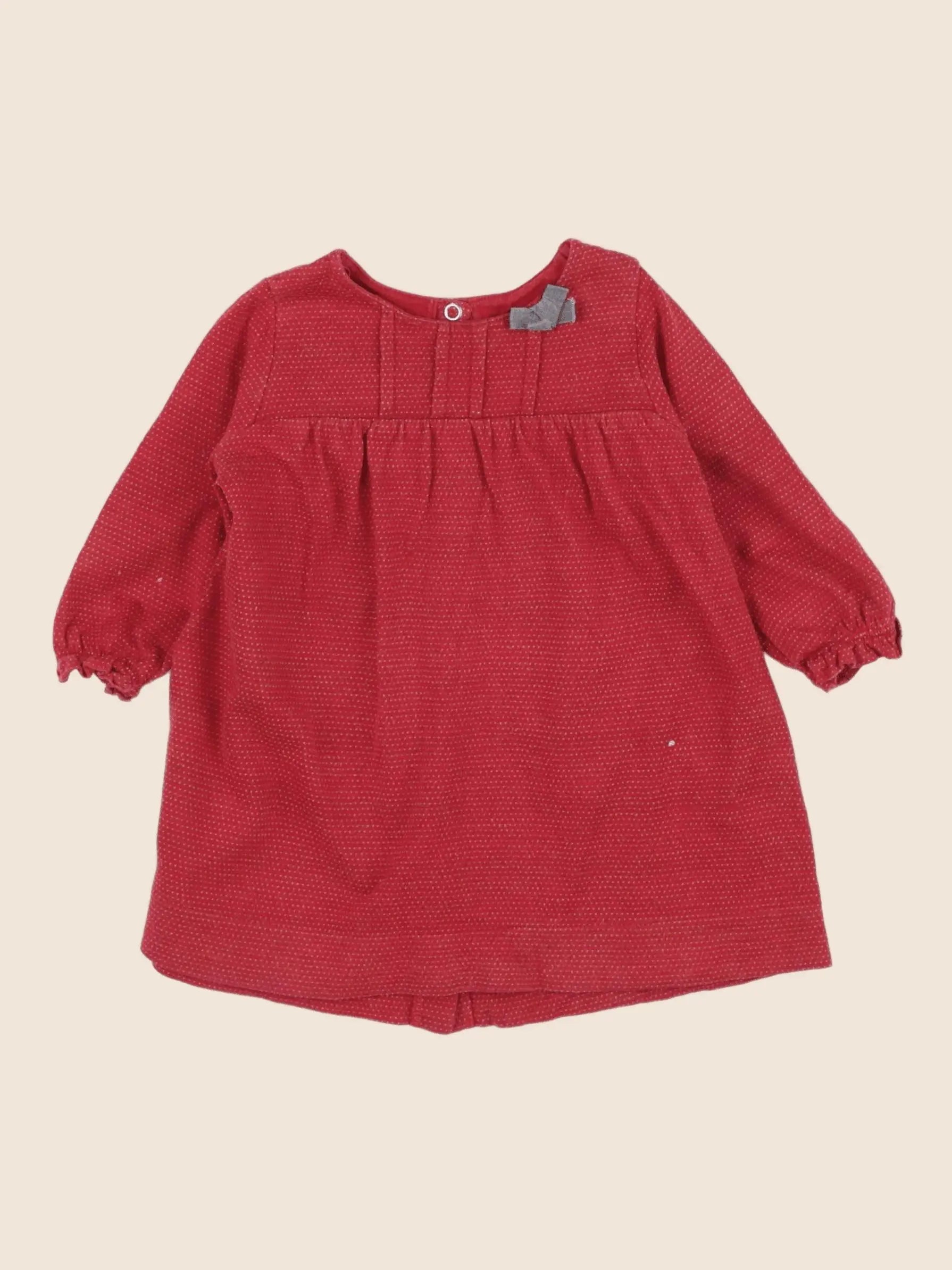 Petit Bateau - robe rouge - 12 mois