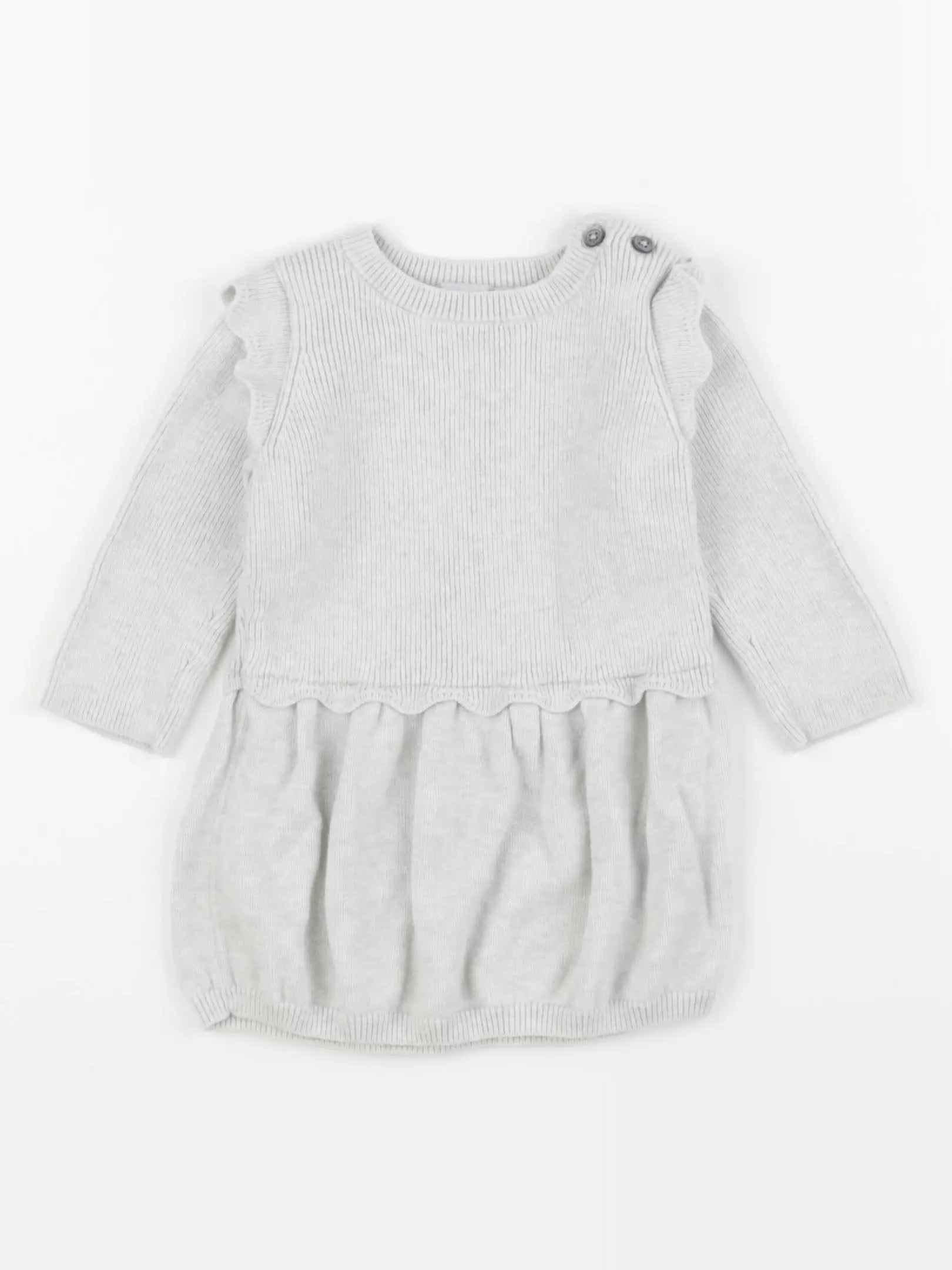 Petit Bateau - robe gris - 6 mois