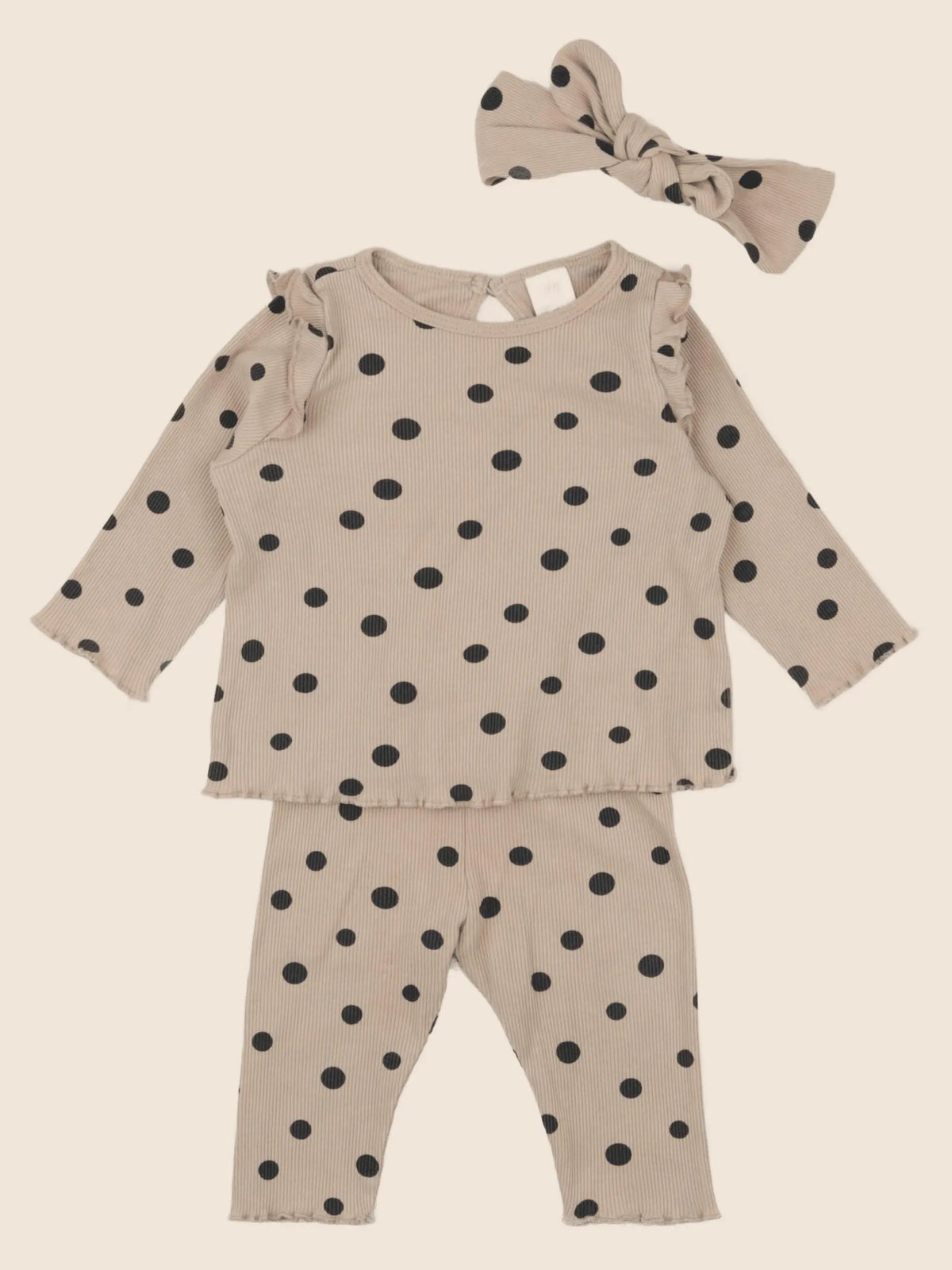 H&M - ensemble beige - 4/6 mois