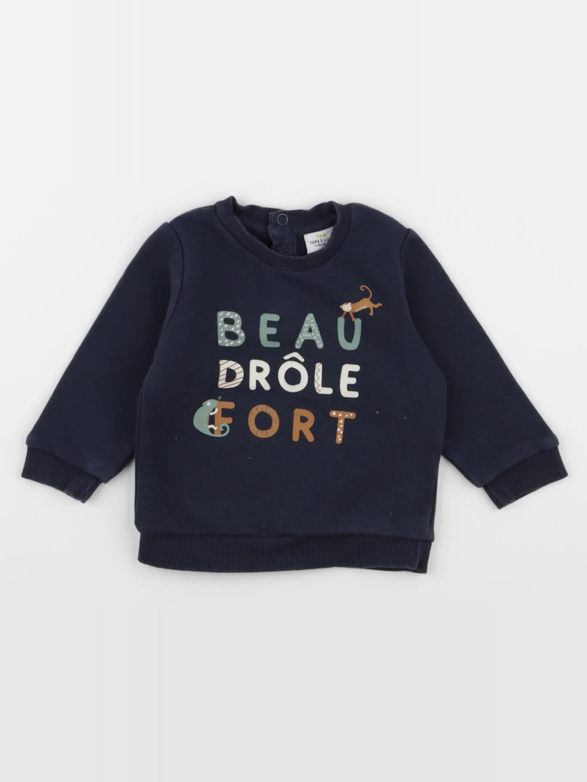 Tape à l'oeil - sweat bleu - 12 mois