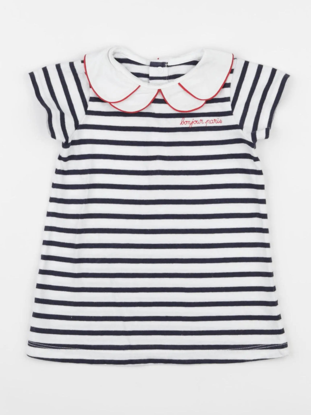 Jacadi - robe blanc, bleu - 18 mois